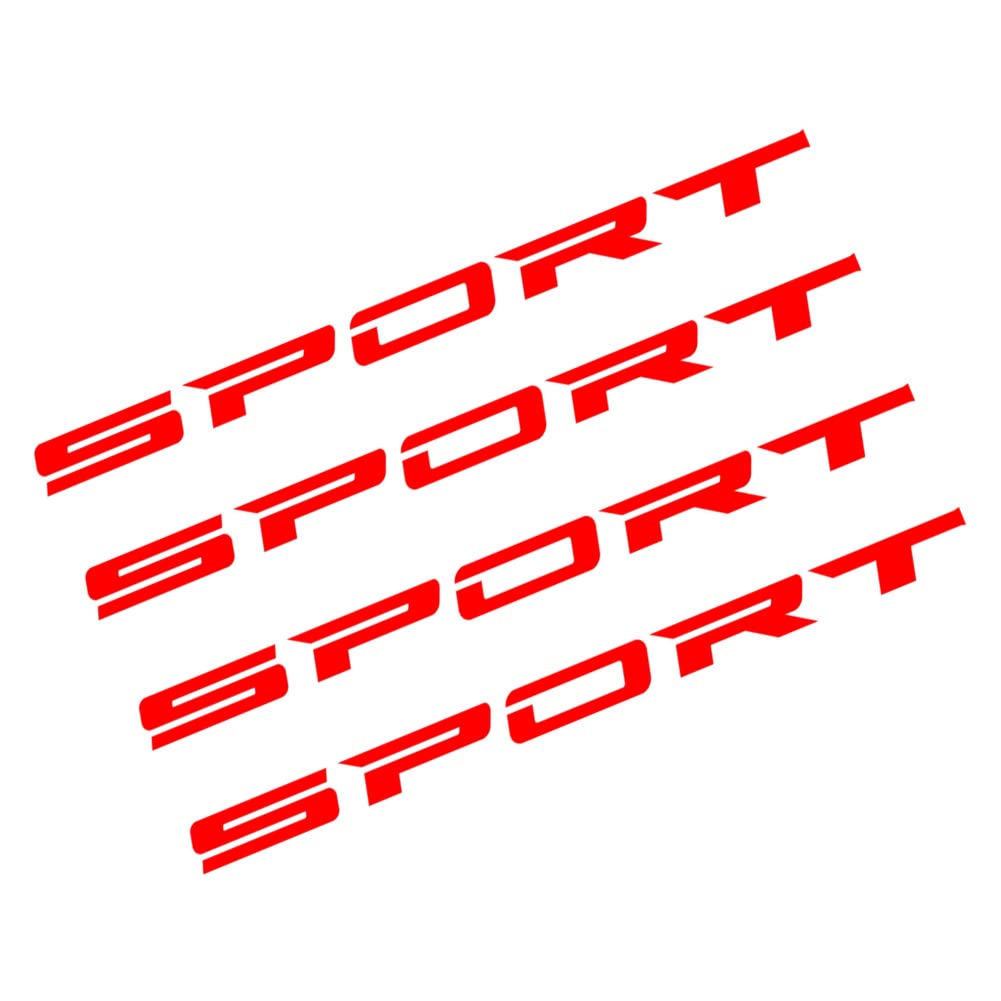 SEADEAR 4-Piece Car Sport Stickers - Self-Adhesive Racing Decals for Wheels, Rims & Car Doors - Red Automotive Accessories for Sports Cars & Racing Enthusiasts - Perfect for Car Shows, Track Days & Custom Vehicle Decoration
