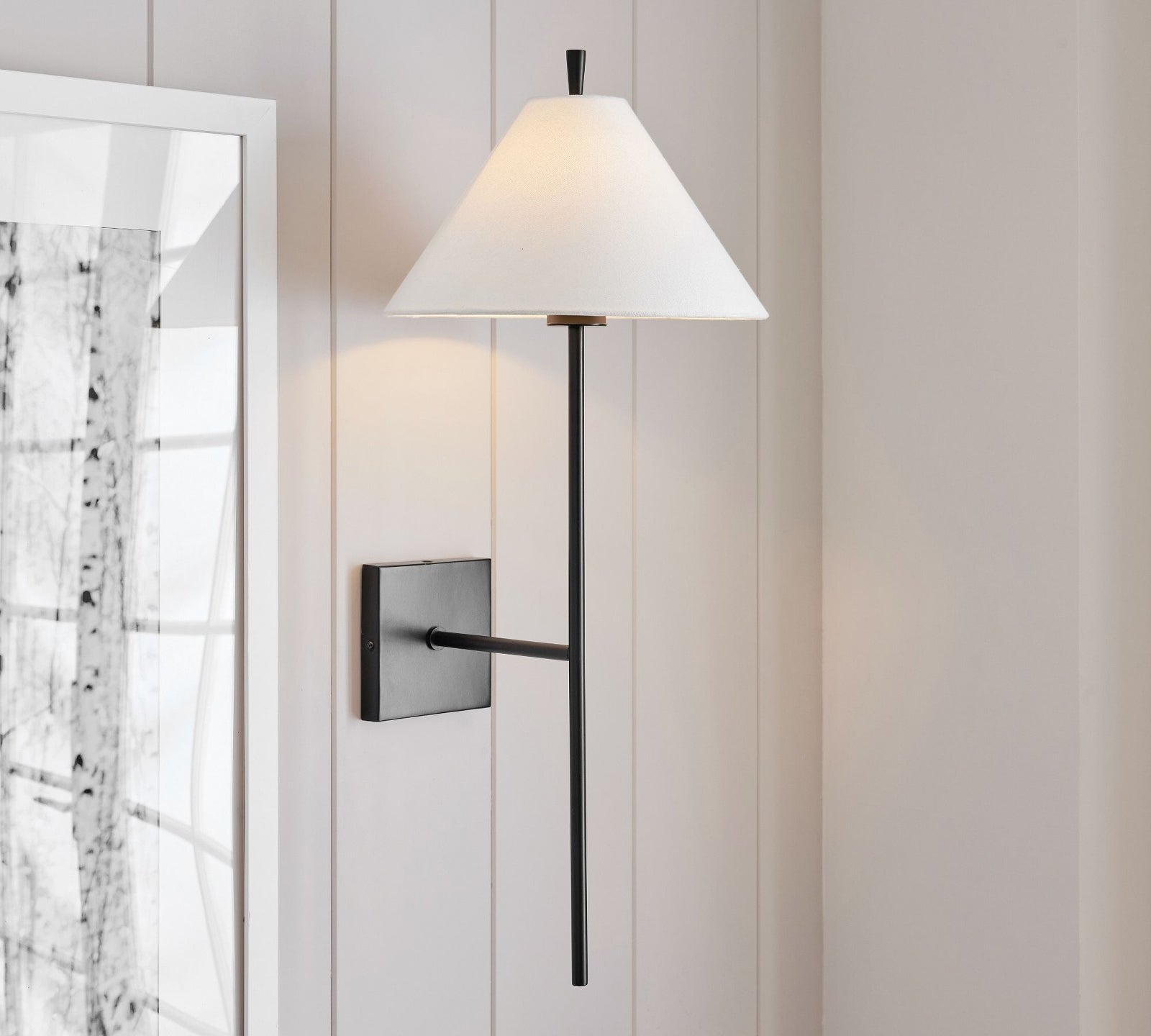 Ellis Wall Light - Modern LED Sconce for Bedroom, Living Room & Hallway - Dimmable Indoor Lighting Fixture - Energy Efficient Home Decor (Black)