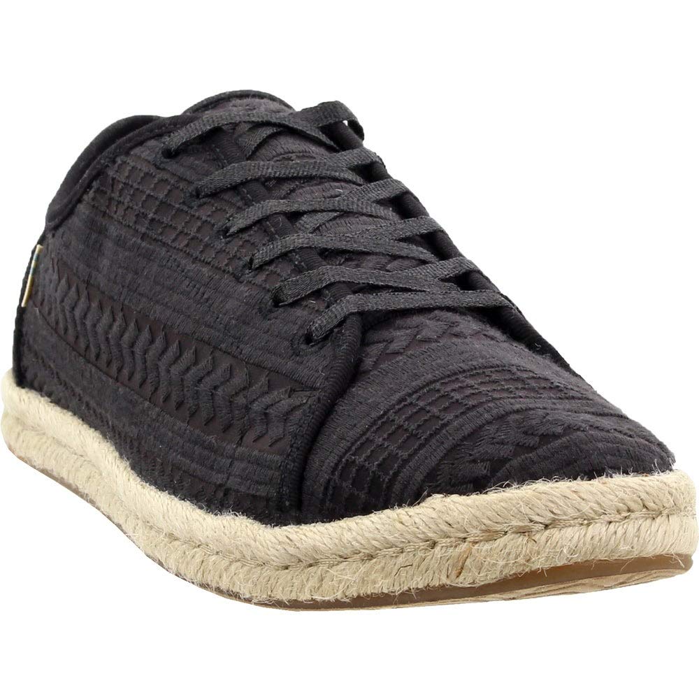 TOMS Women's Lena Embroidered Lace-Up Sneakers - Casual Comfort Shoes for Women - Black | Perfect for Everyday Wear, Work & Walking