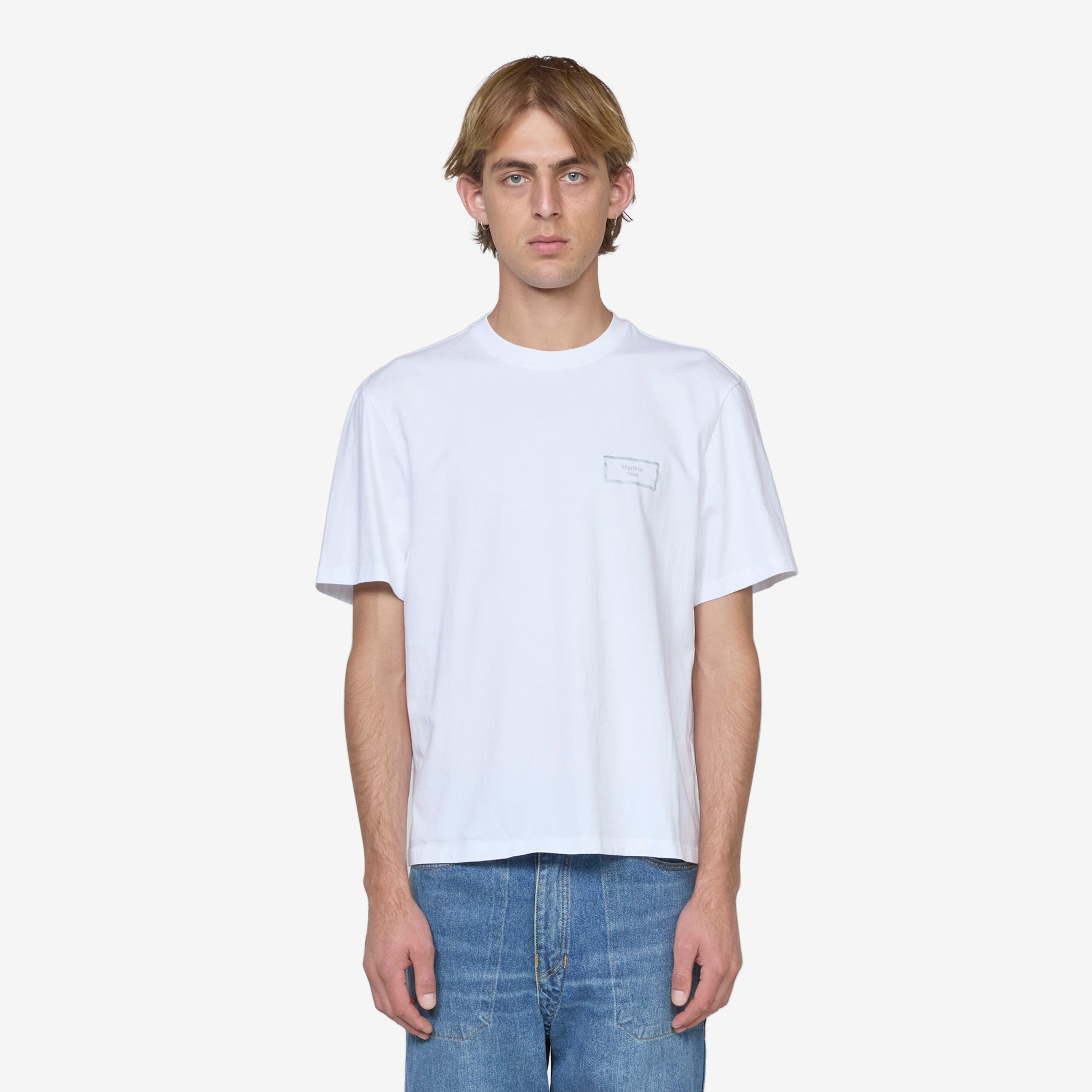 Classic White Box Logo T-Shirt for Men & Women - Comfortable Cotton Tee for Casual Wear, Street Style & Everyday Outfits