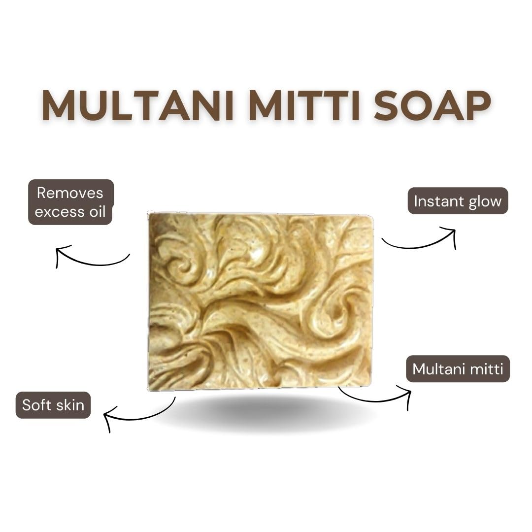 Xabon Multani Mitti Soap - Natural Clay Face Wash for Oily Skin | Deep Cleansing & Oil Control | Men & Women | Perfect for Daily Skincare & Acne-Prone Skin