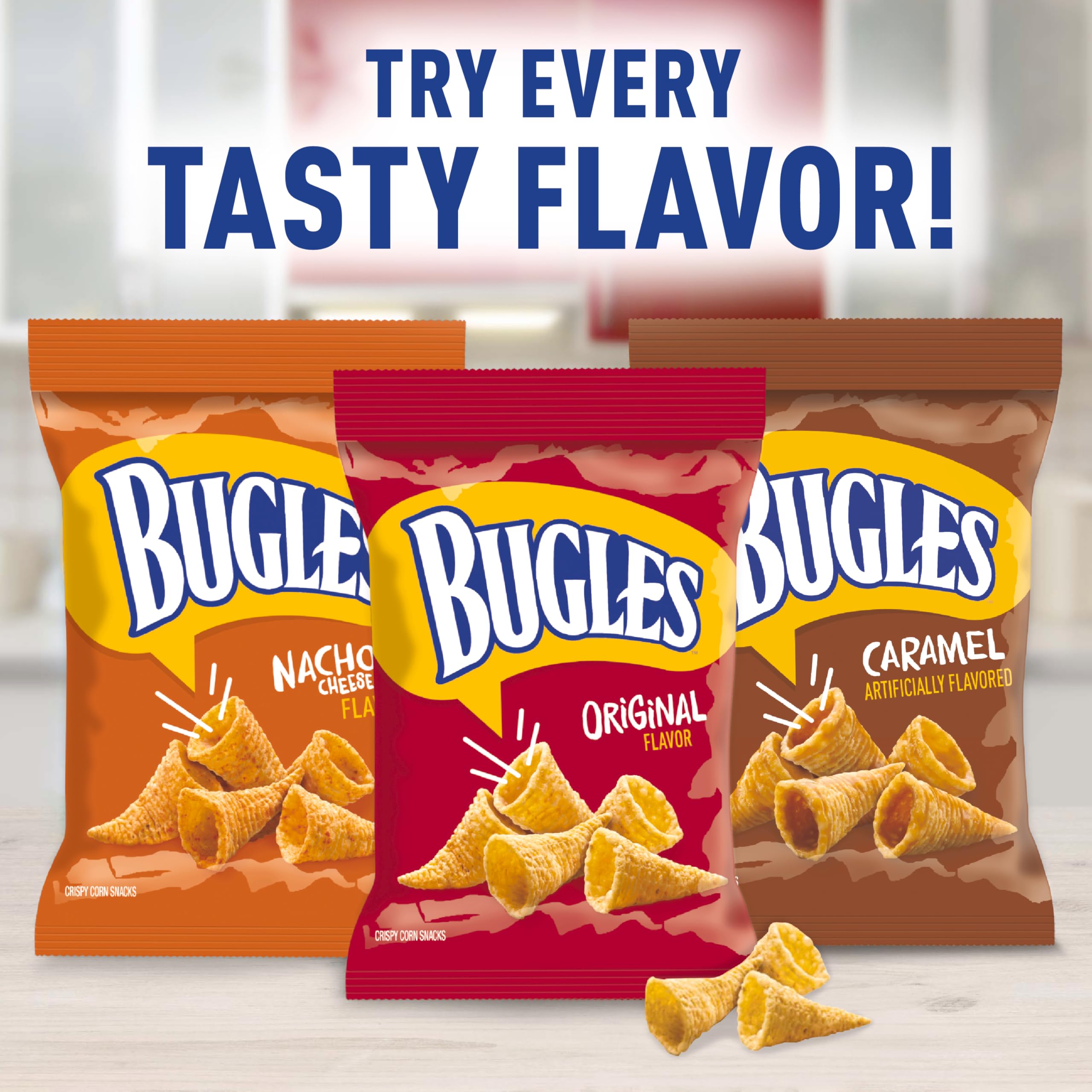 Crunchy Bugles Nacho Cheese Corn Snacks - 3 Oz (Pack of 6) | Perfect for Parties, Movie Nights & On-the-Go Snacking