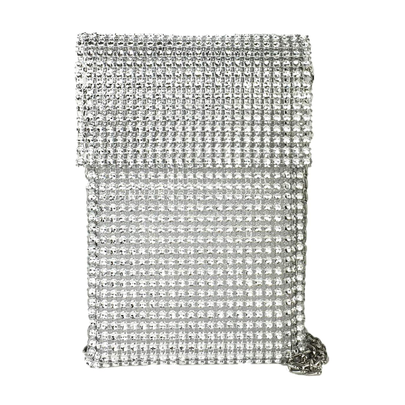 Alex Max Gala Crystal Mesh Phone Crossbody Bag - Elegant Rhinestone Shoulder Purse for Women, Perfect for Parties, Weddings & Evening Events