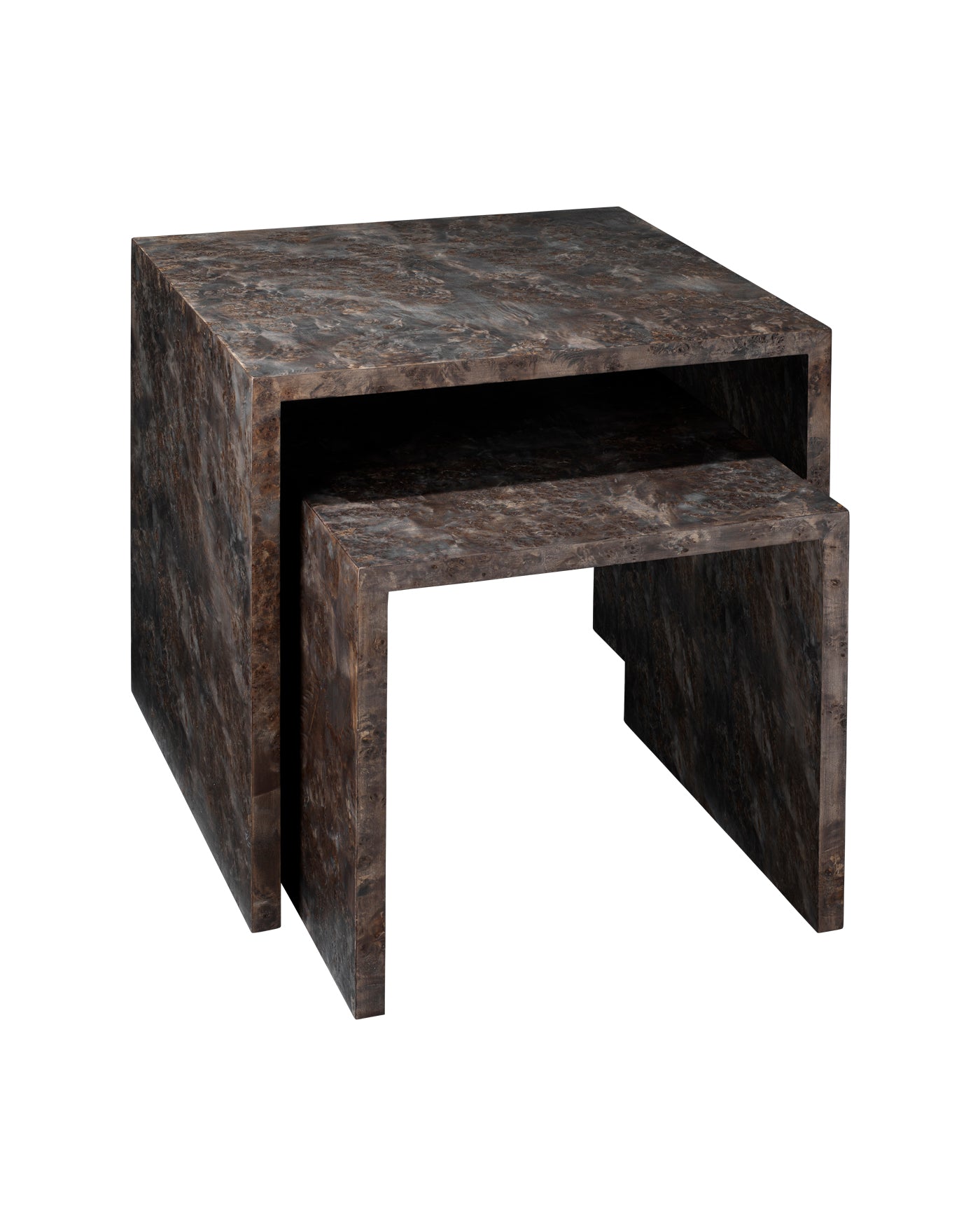 Bedford Nesting Tables Charcoal (Set of 2) - Modern Side Tables for Living Room, Bedroom & Small Spaces - Space-Saving Coffee Tables with Contemporary Design