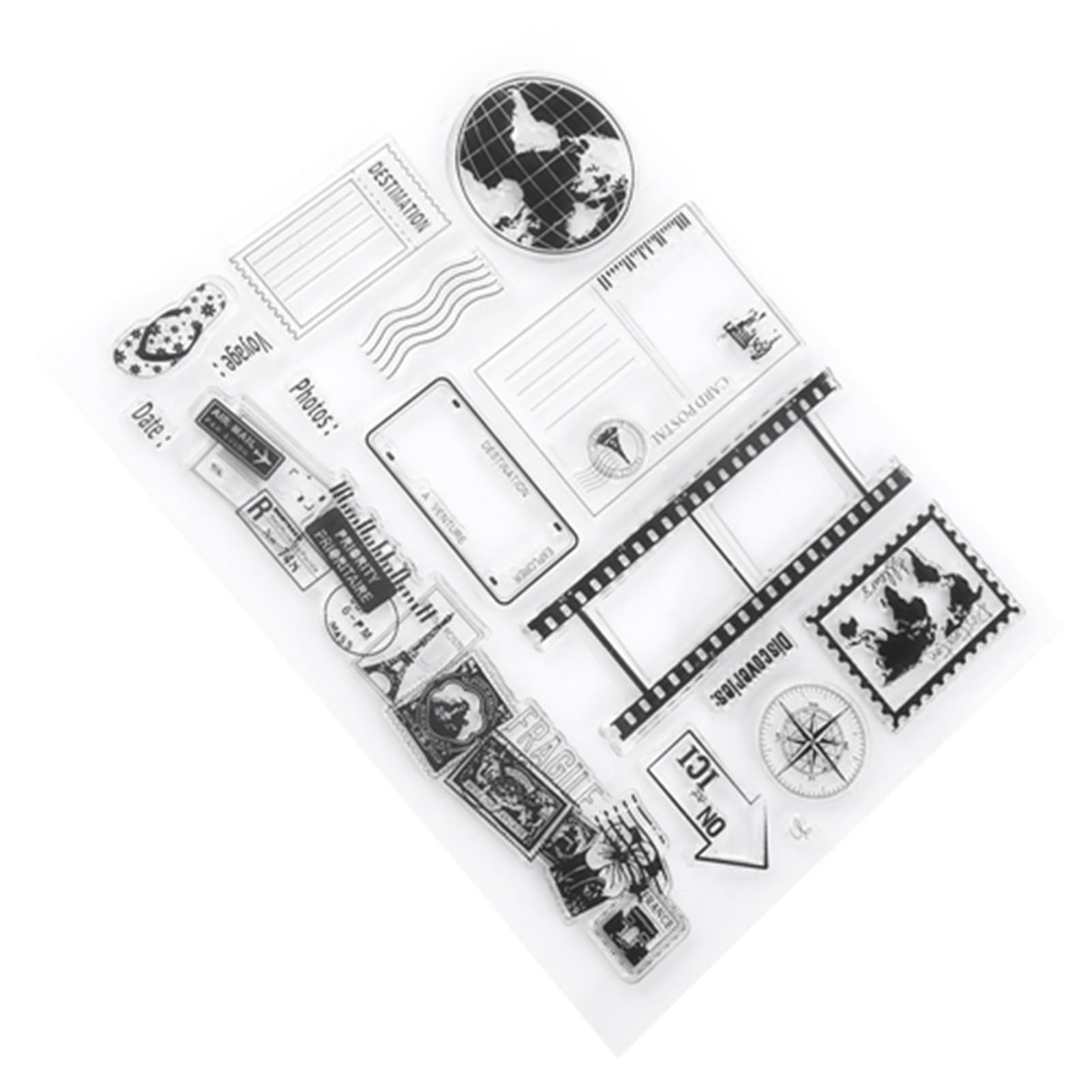 Transparent Silicone Clear Stamps for DIY Scrapbooking, Photo Cards & Albums - Cartoon Earth Design - Perfect for Card Making, Journaling & Craft Projects