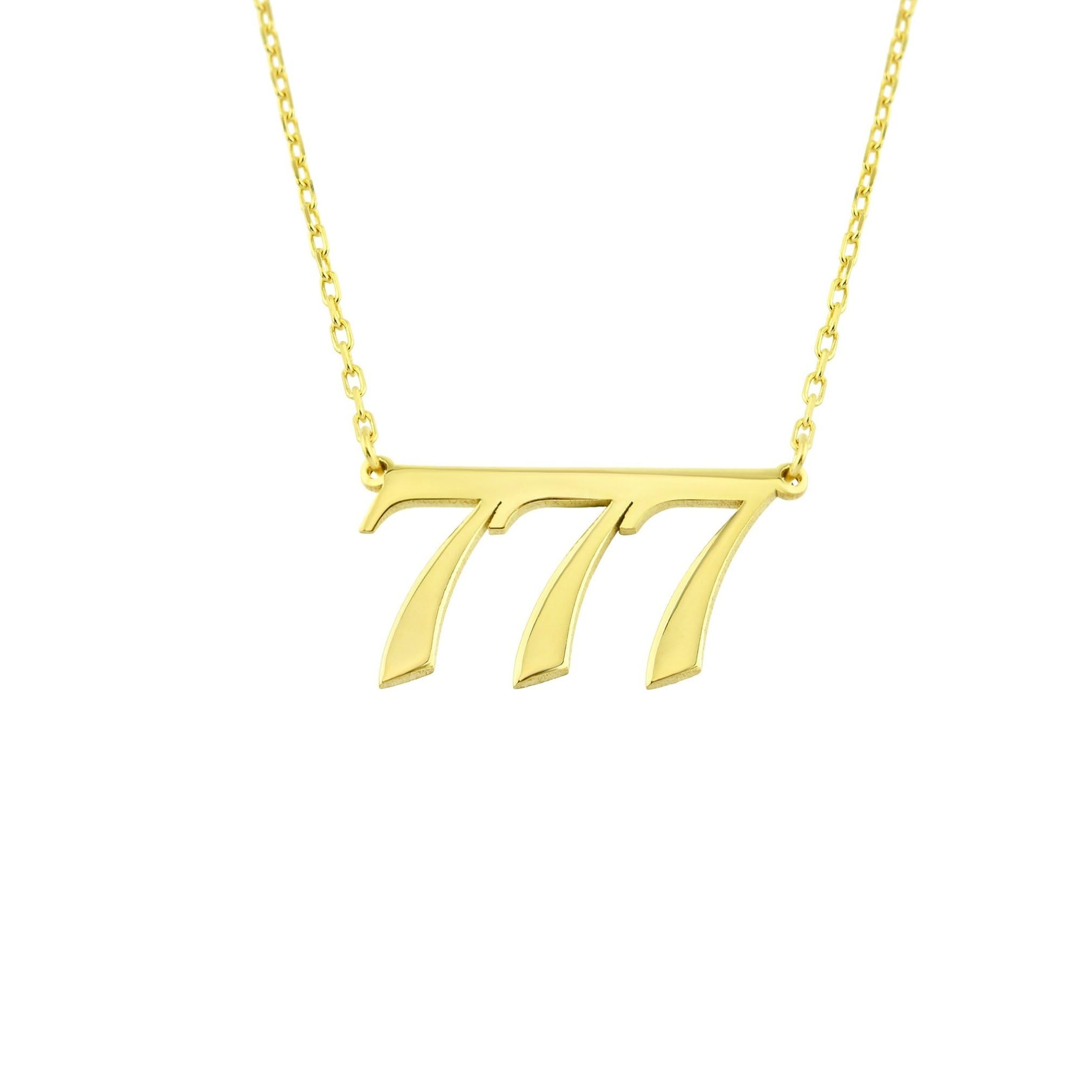 14K Solid Gold Angel Number Necklace - Personalized Birth Year Jewelry Gift for Women, Birthday & Special Occasions