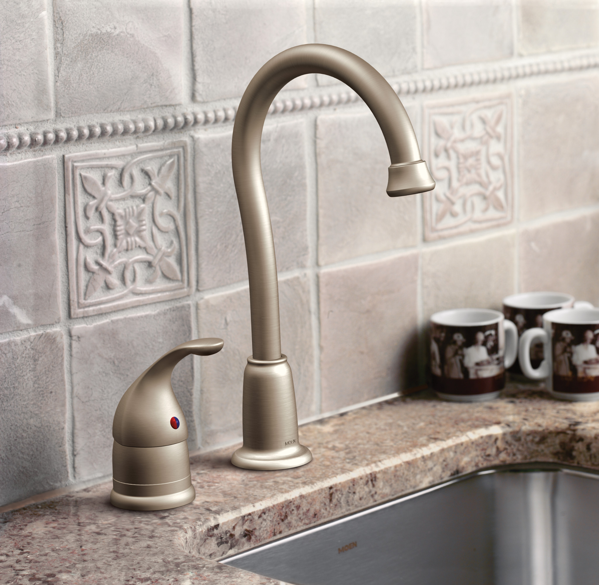 Camerist Single Handle High Arc Pull Out Kitchen Faucet - Modern Brushed Nickel Bar Sink Faucet for Home, Restaurant & Commercial Use