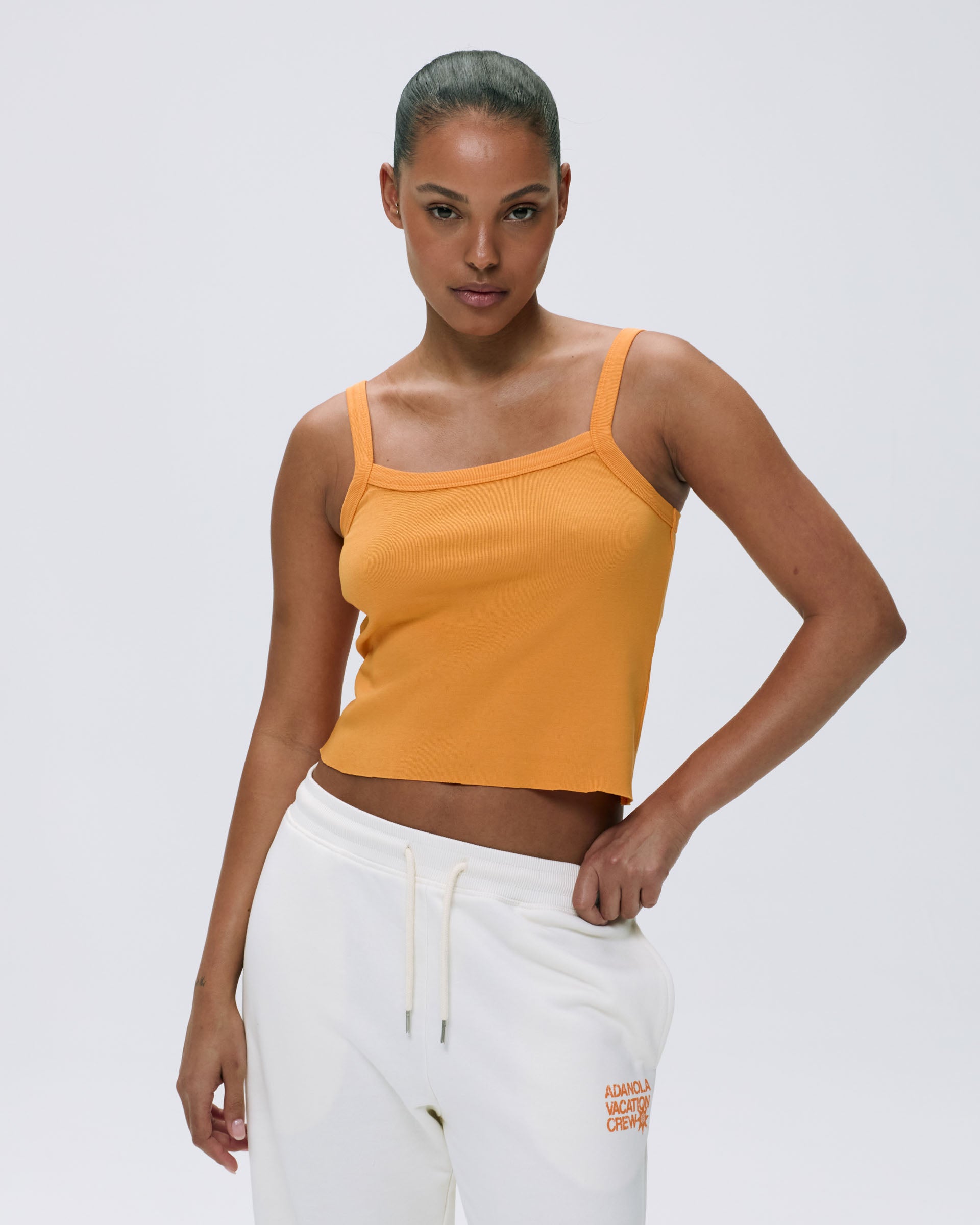 Rib Wide Binding Baby Tank Top - Mango Orange | Soft & Comfortable Infant Clothing for Playtime & Everyday Wear