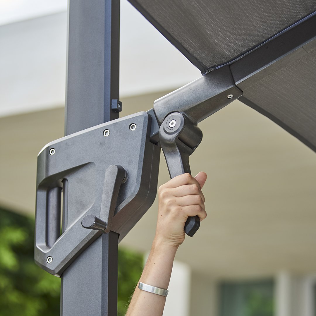 Hyde Luxe Tilt Parasol with Base - Premium Outdoor Patio Umbrella for Poolside, Beach, and Garden Relaxation