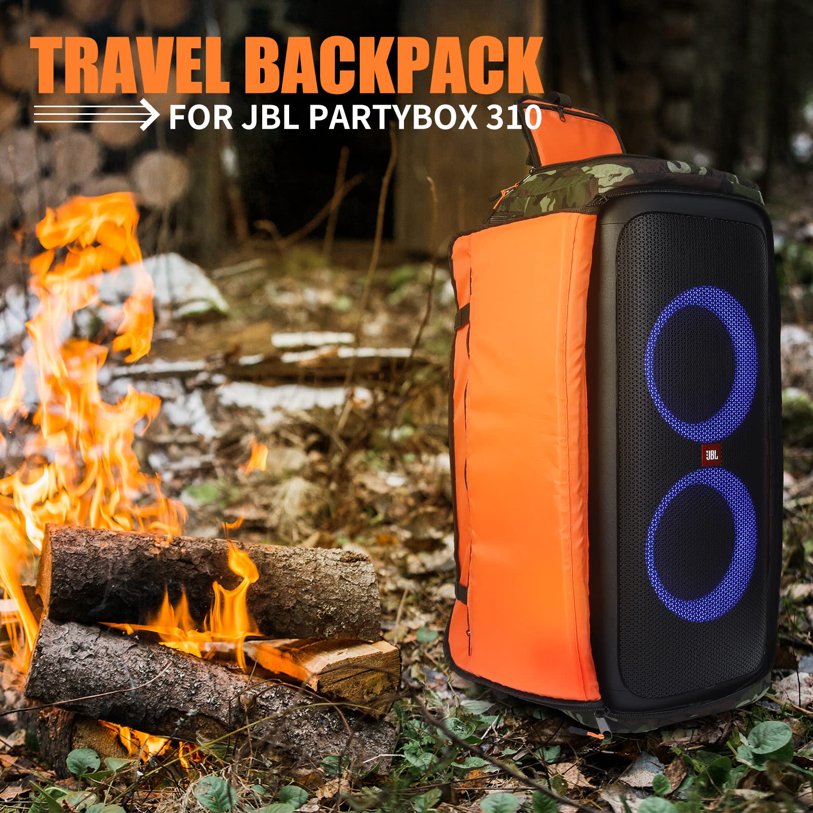 JBL Partybox 310 Speaker Backpack - Portable Travel Storage Case for JBL Partybox Bluetooth Speaker (Camouflage Design) | Perfect for Outdoor Parties, Camping & Music Events