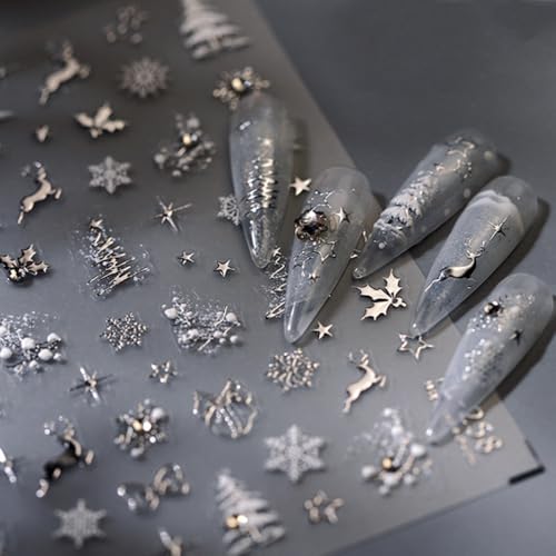 Silver Xmas Snowsticker