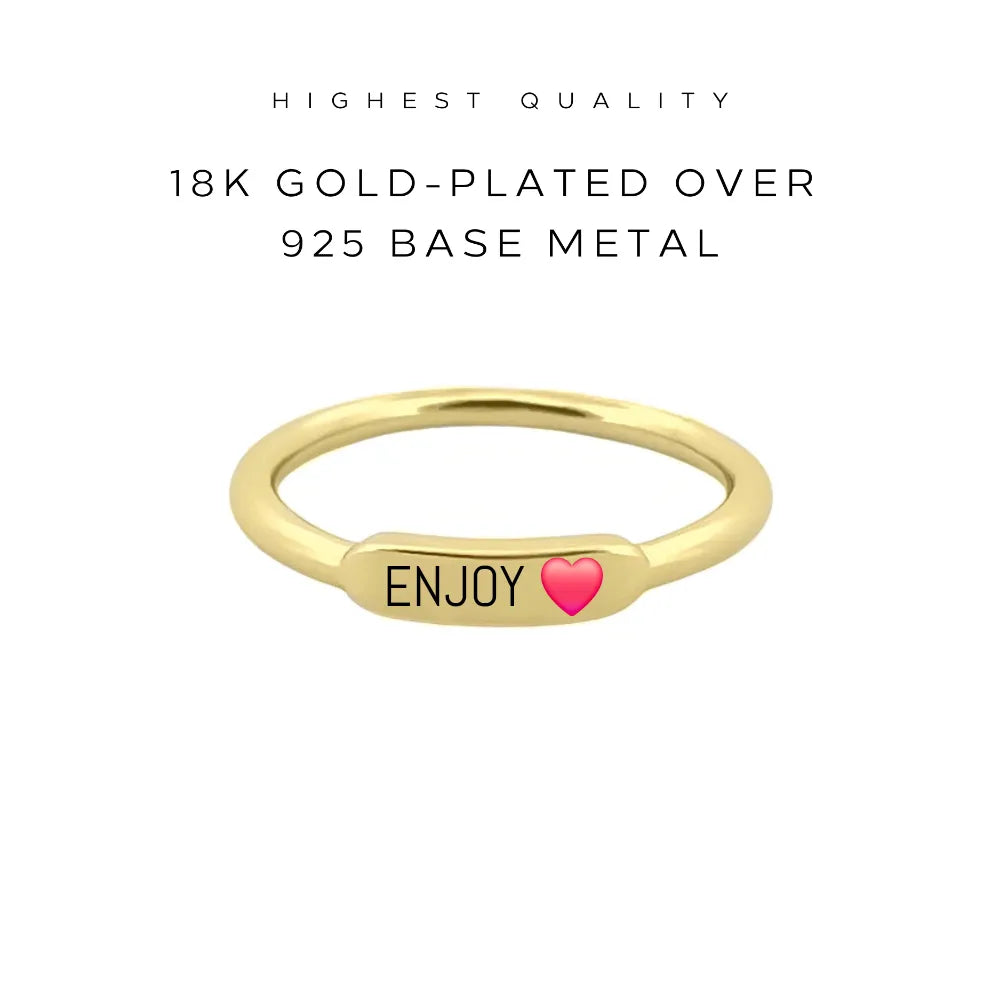 Personalized Engraved Thin Band Ring - Custom Name & Date - 14K Gold Plated - $45.00 - Perfect for Anniversaries, Weddings & Romantic Gifts