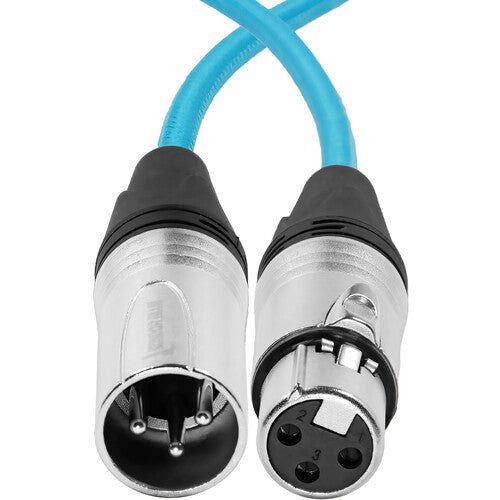 Kondor Blue 3 Pin XLR Male to Female Audio Cable - 18 Inch Professional Microphone Cable for On-Camera Mic, DSLR, and Studio Recording Equipment | Perfect for Podcasting, Live Streaming, and Video Production