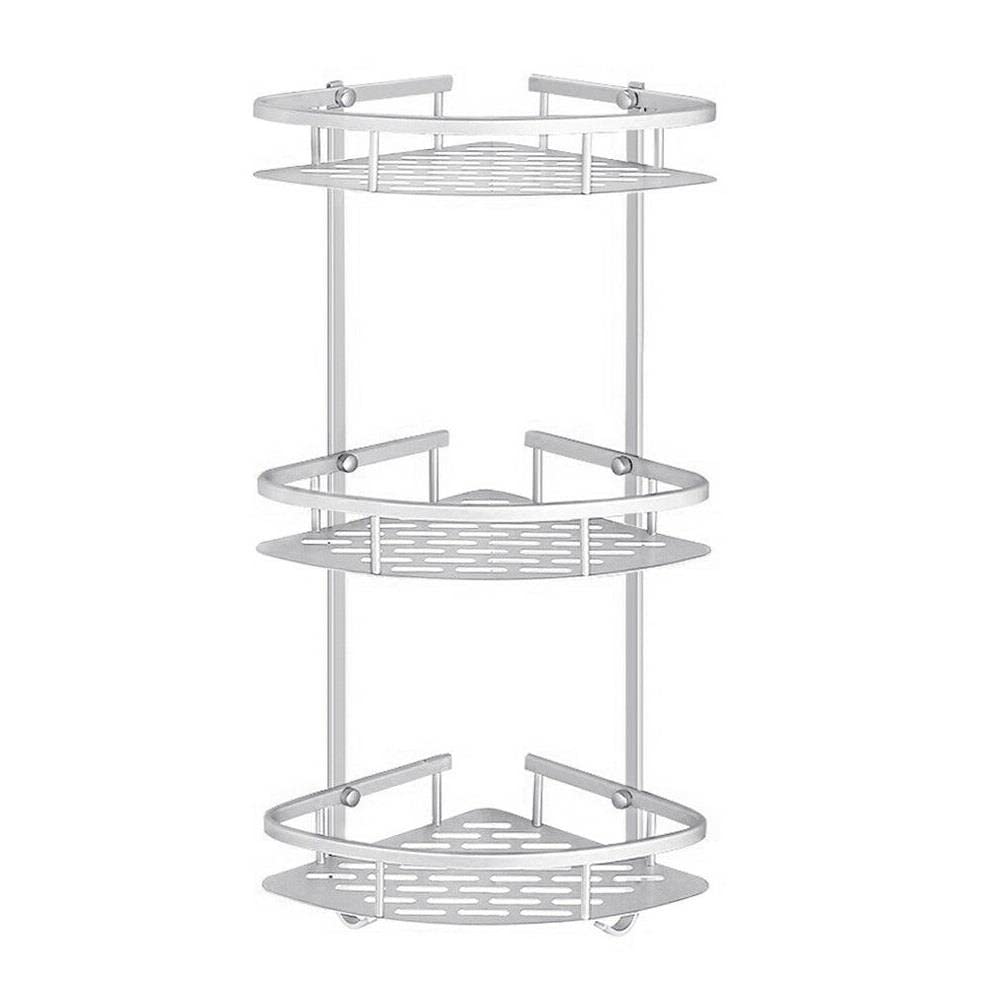 3-Tier Corner Shower Caddy - Rustproof Bathroom Storage Organizer with Adjustable Shelves for Shampoo, Soap & Toiletries - Perfect for Small Bathrooms & Showers