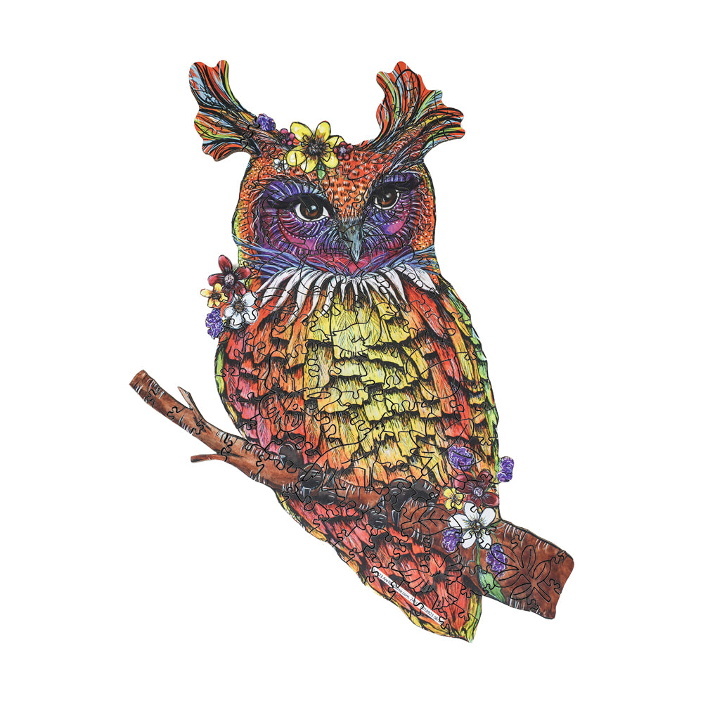 AreYouGame Owlette Artistic Wooden Jigsaw Puzzle - 110 Piece Kids Puzzle for Ages 6+ | Fun Family Game Night Activity & Creative Playtime Gift