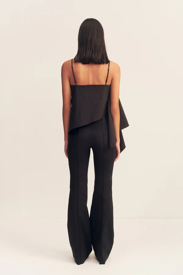 Campbell Sculptural Cami Top - Women's Black Stretchy Sleeveless Shirt for Casual Wear & Layering