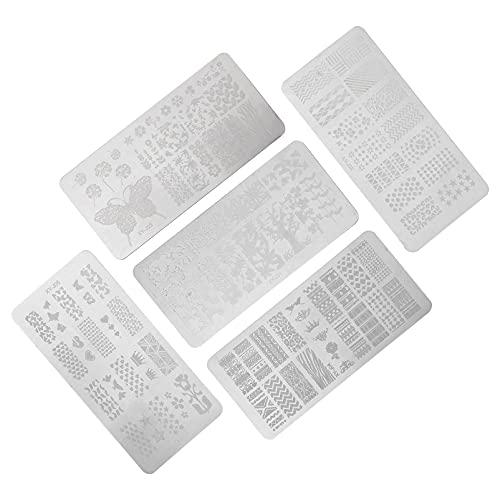 Lurrose 5pcs Nail Art Stamping Plates Kit - Butterfly Design Templates for Manicure, DIY Nail Stamping Tools | Perfect for Christmas Gifts, Party Nails & Home Salon Use