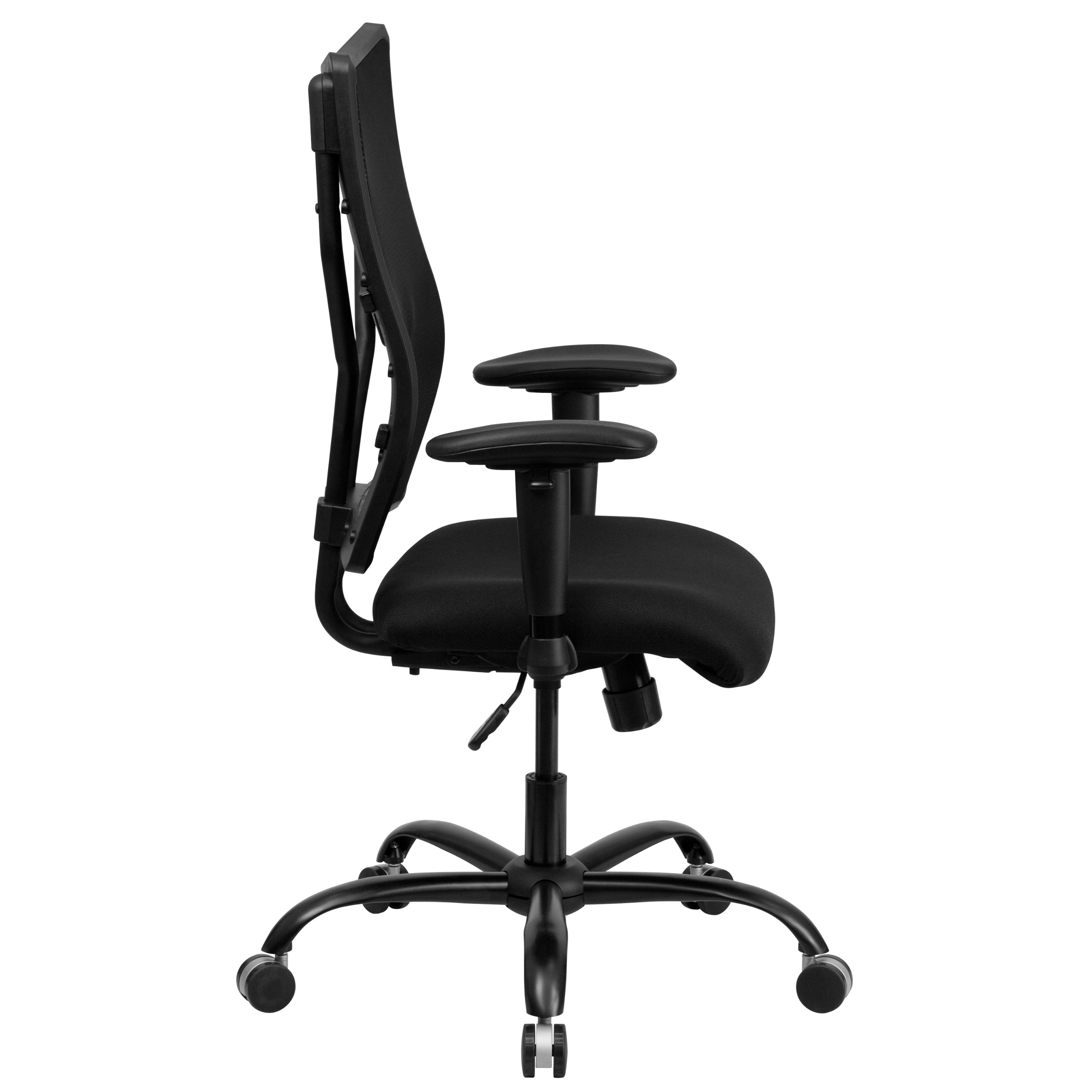 Flash Furniture HERCULES Series Big & Tall 400 lb. Capacity Black Mesh Executive Swivel Ergonomic Office Chair with Adjustable Arms - Perfect for Home Office, Gaming, and Professional Workspaces