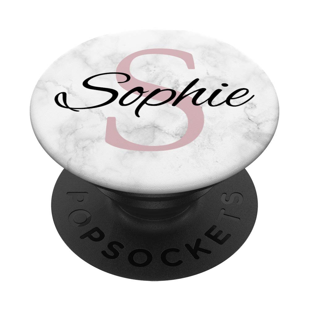 Sophie Rose Pink Monogram S Girls Personalized PopSockets Swappable PopGrip - Stylish Phone Grip & Stand for Girls, Perfect for School, Travel, and Everyday Use