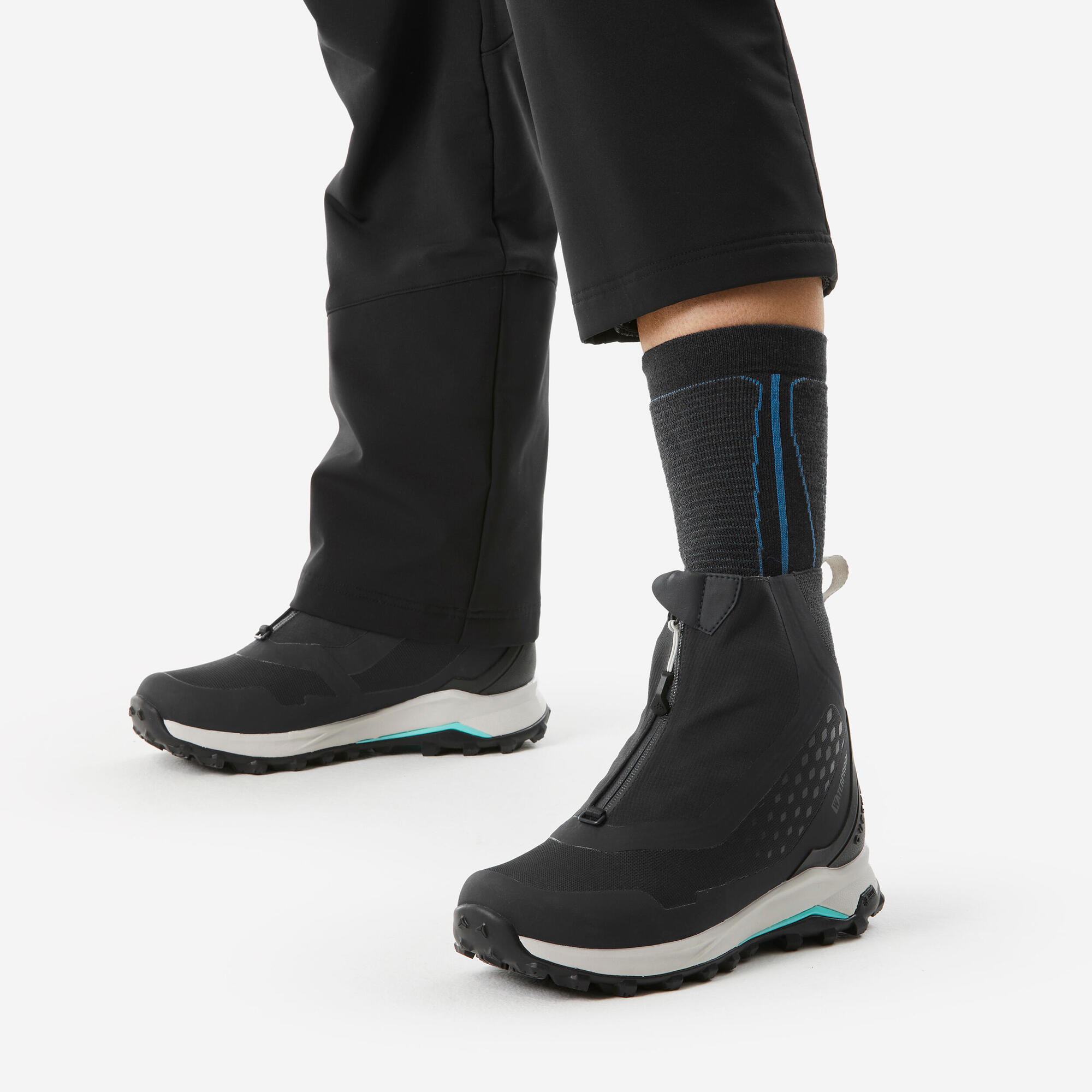 Quechua SH500 Merino Wool Winter Hiking Socks - 2 Pairs Pack for Men & Women - Warm Thermal Socks for Outdoor Activities, Skiing, and Snowboarding