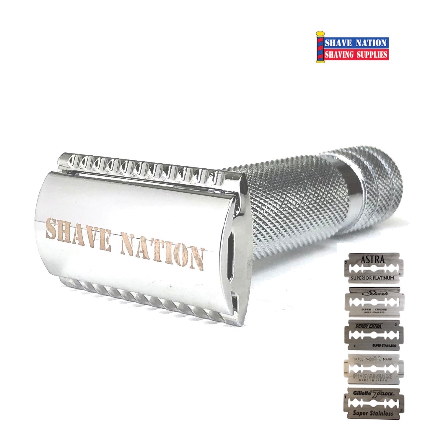 Premium Chubby Closed Comb Safety Razor with 5 Stainless Steel Blades - Smooth Shaving for Men - Perfect for Travel & Daily Grooming