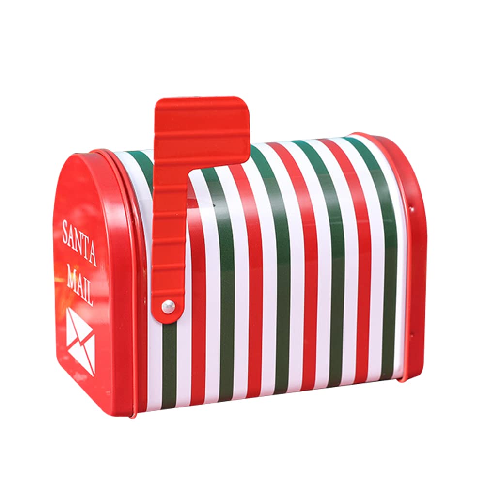 Christmas Mailbox Storage Tin Box - Metal Holiday Gift Box for Cookies, Candy & Xmas Presents with Lid - Perfect for Kids' Holiday Gifts & Festive Home Decor