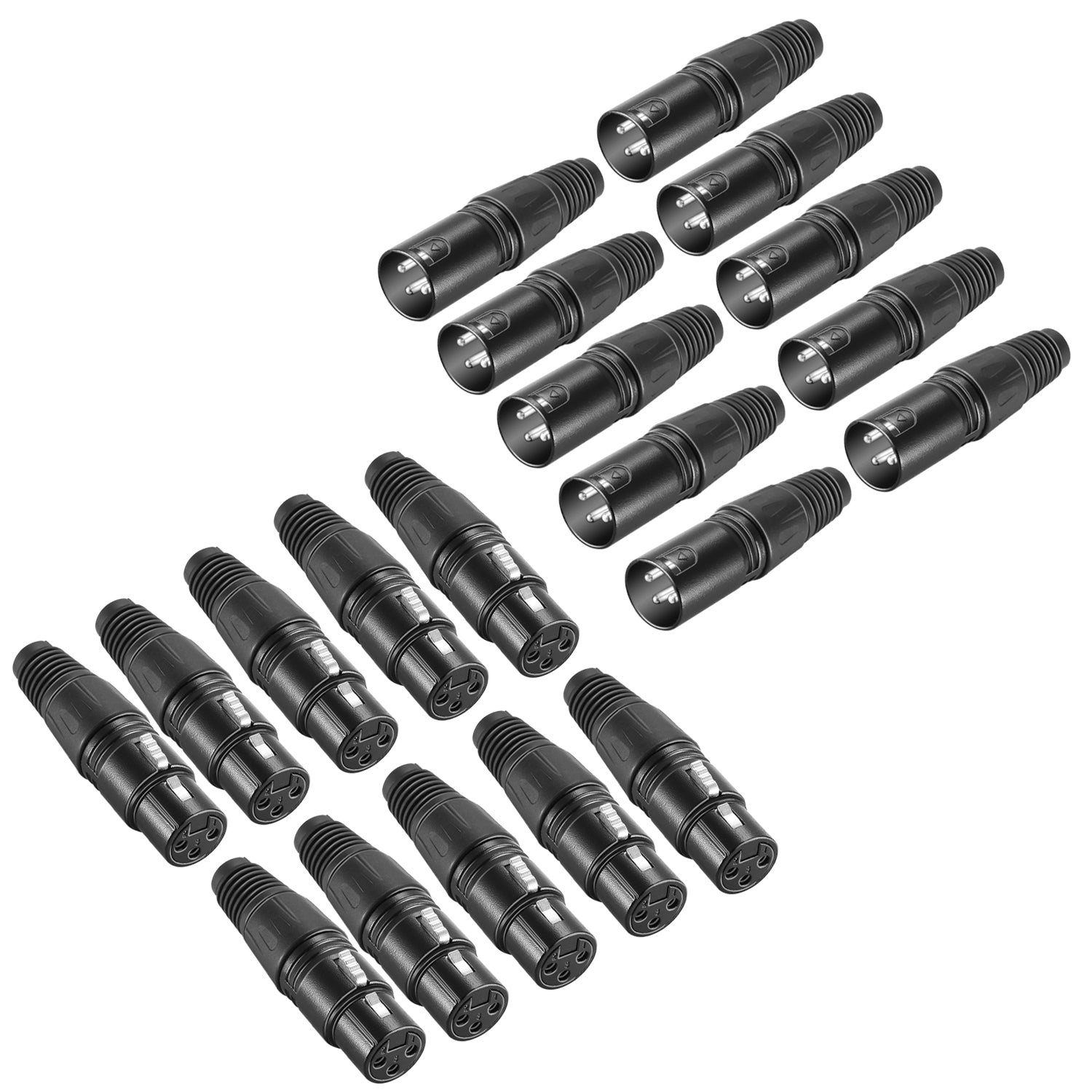NEEWER 20-Piece 3-Pin XLR Microphone Snake Cable Plug Connector Kit for Professional Audio Recording, Live Sound, and Studio Equipment