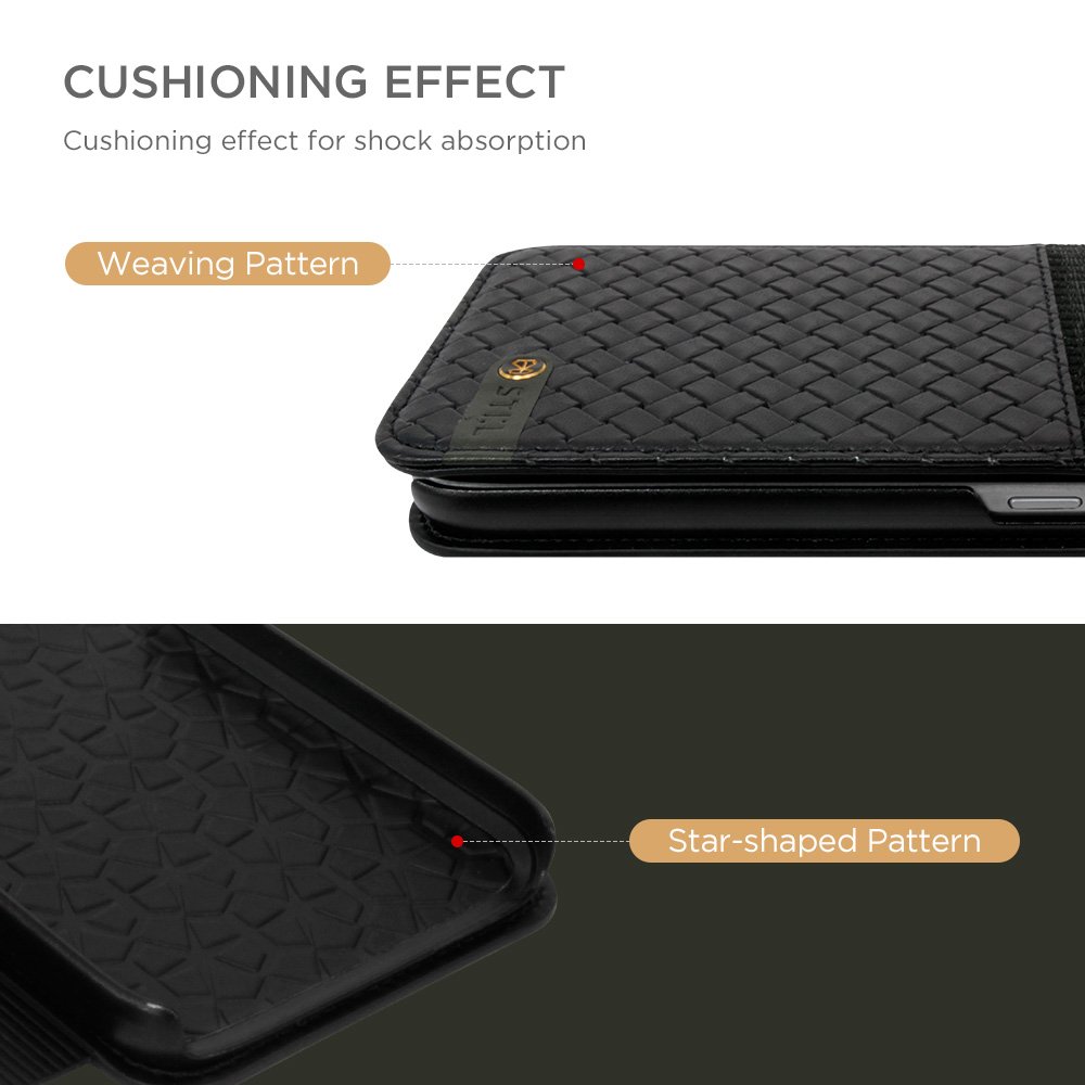 Premium Galaxy S7 Case - SPIGA Targa Series Black Leather Cover with Card Slots | Slim Protective Phone Case for Daily Use, Travel & Business Meetings