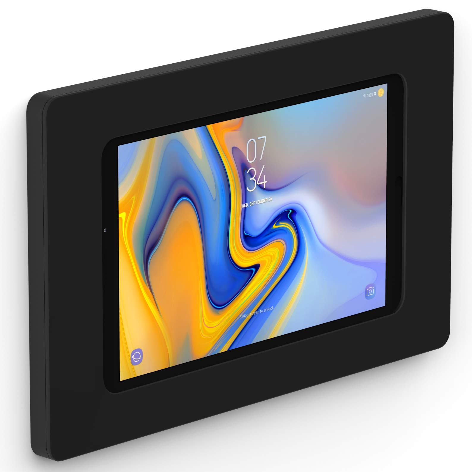 VidaMount Black On-Wall Tablet Holder - Secure Mount for Samsung Galaxy Tab A 10.5 (2018) - Perfect for Kitchen, Bedroom & Office Use