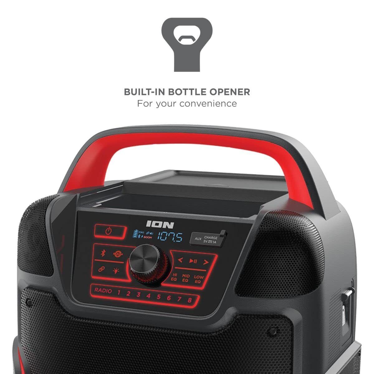 ION Audio Pathfinder 320 Portable Bluetooth Speaker - Wireless Outdoor Speaker with Long Battery Life for Camping, Beach & Travel