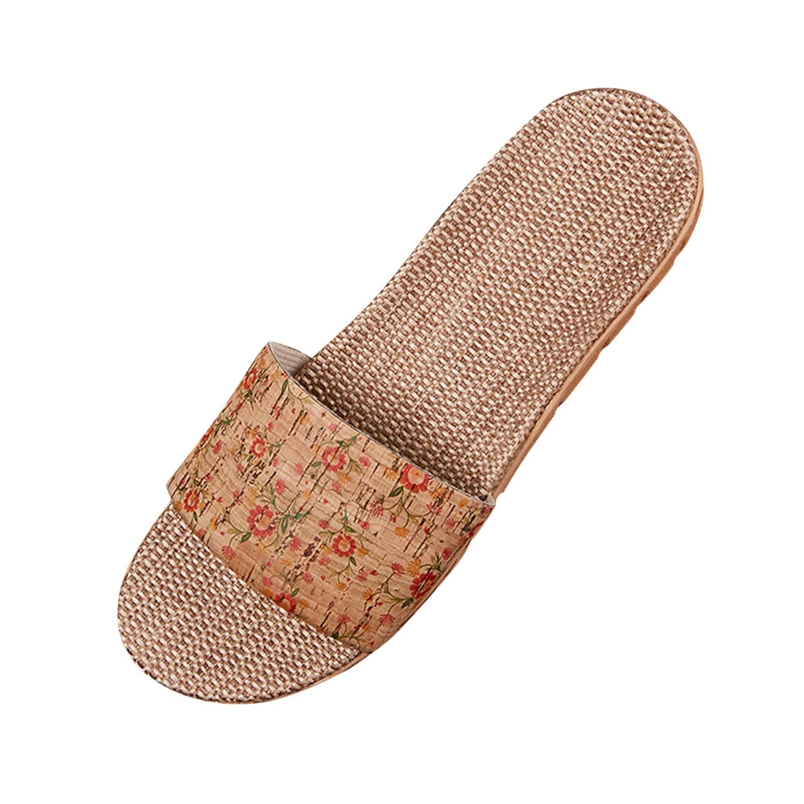 Women's Low Heel Sandals - Dressy Bohemian Slip-On Flats for Casual Wear, Beach & Summer Outfits | Breathable & Comfortable Slippers for Walking, Travel & Vacation