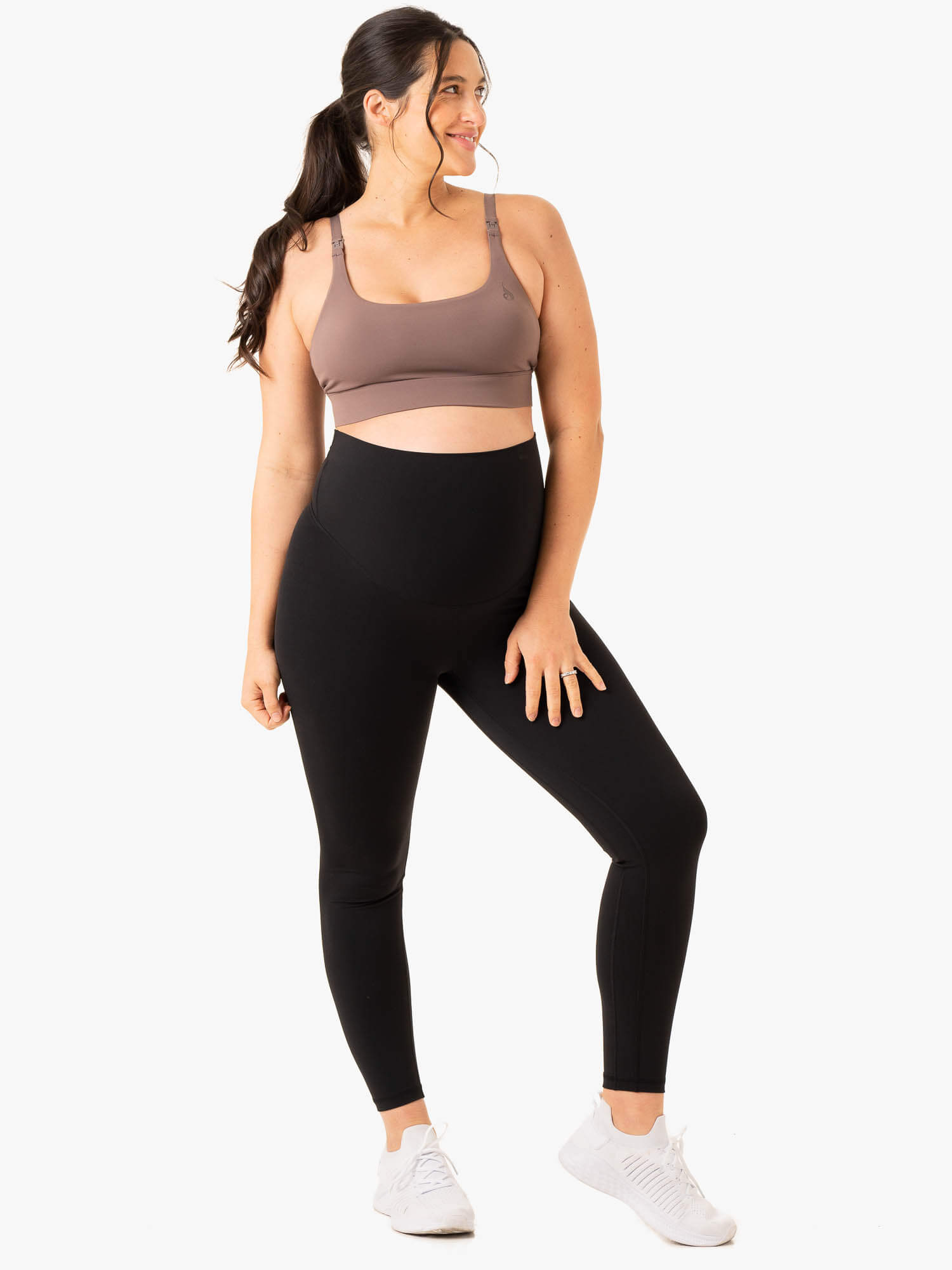 High Impact Active Bump Sports Bra for Women - Chocolate Brown - Perfect for Running, Yoga & Gym Workouts