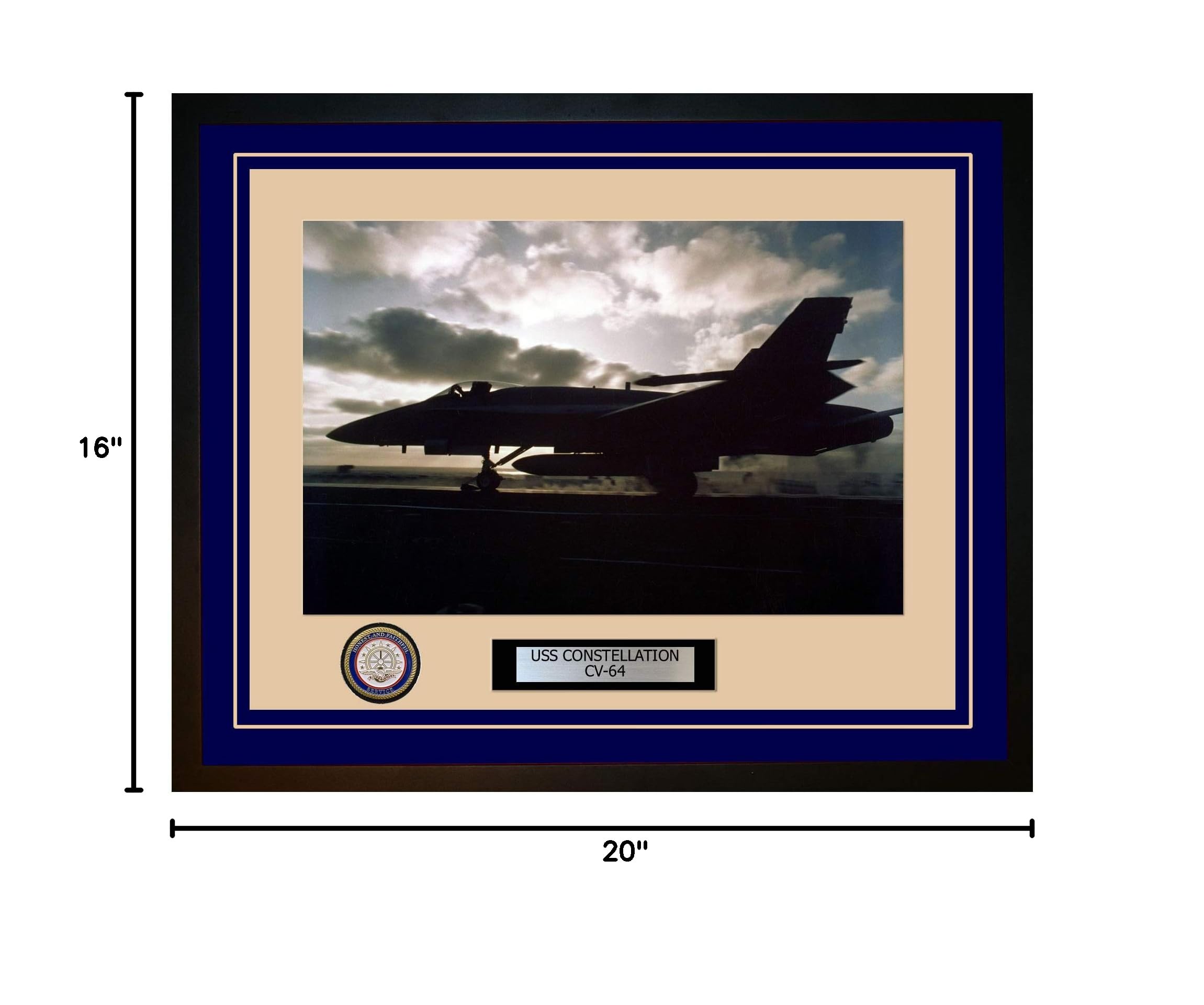 USS Constellation CV-64 Framed Navy Ship Photo - Premium Collectible Military Memorabilia - Perfect for Home Office Decor, Navy Veteran Gifts & Military History Displays
