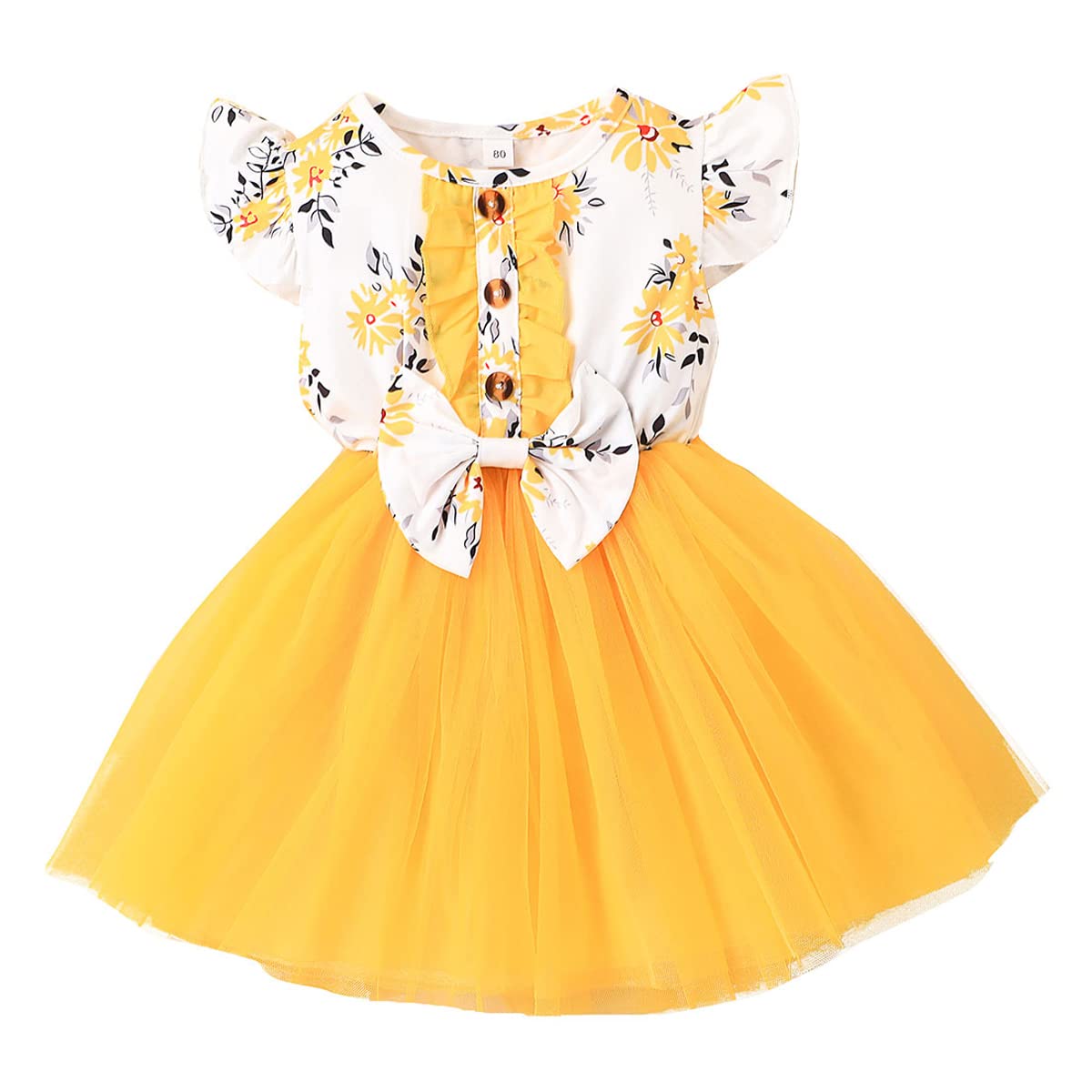 Toddler Baby Girls Tutu Dress - Ruffle Sleeveless Floral Princess Dress for Summer | Playtime, Birthday Party & Photo Shoot Outfits