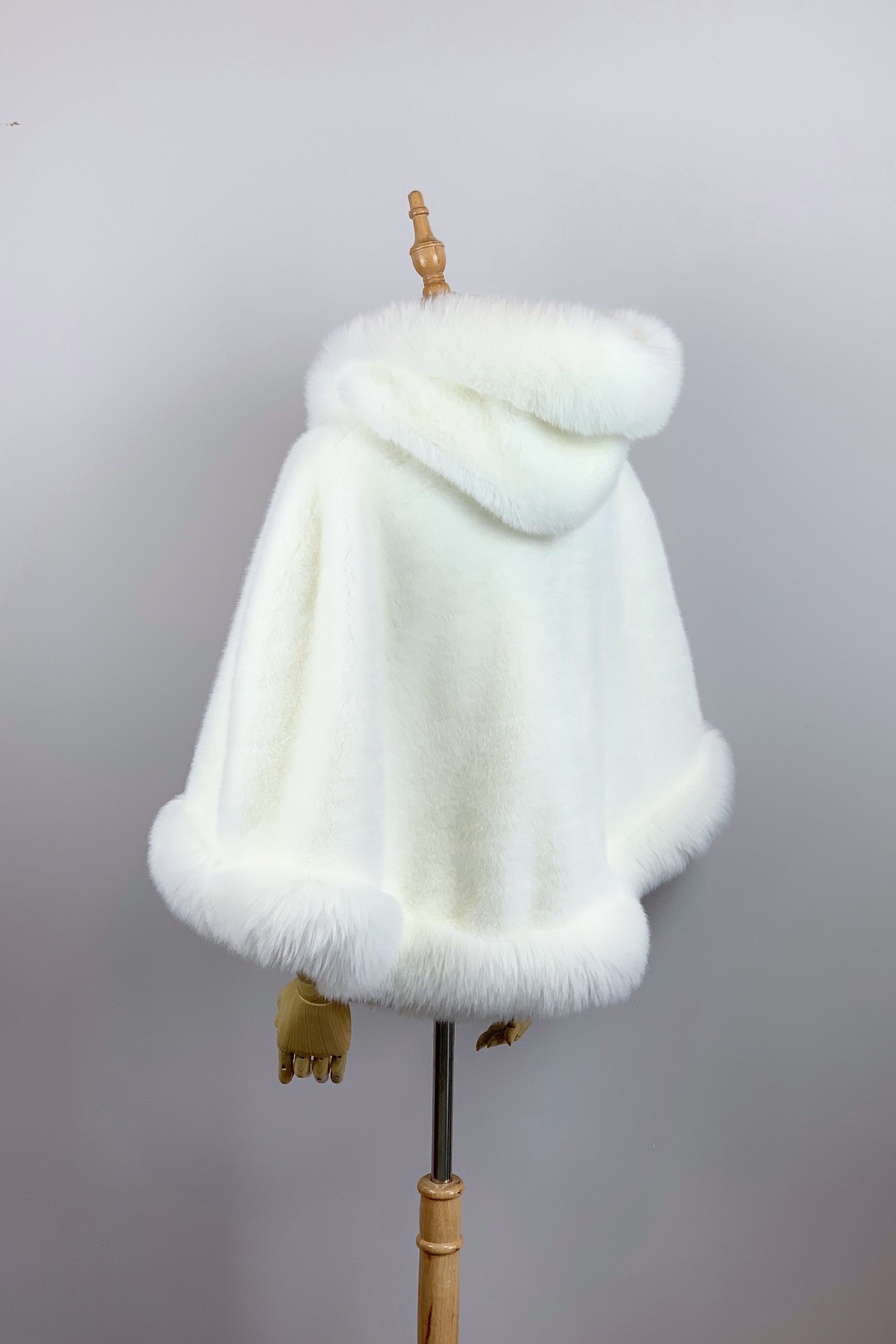 Ivory White Fur Cape - Elegant Winter Shawl for Women | Juliet Wht01 | Perfect for Weddings, Parties & Formal Events