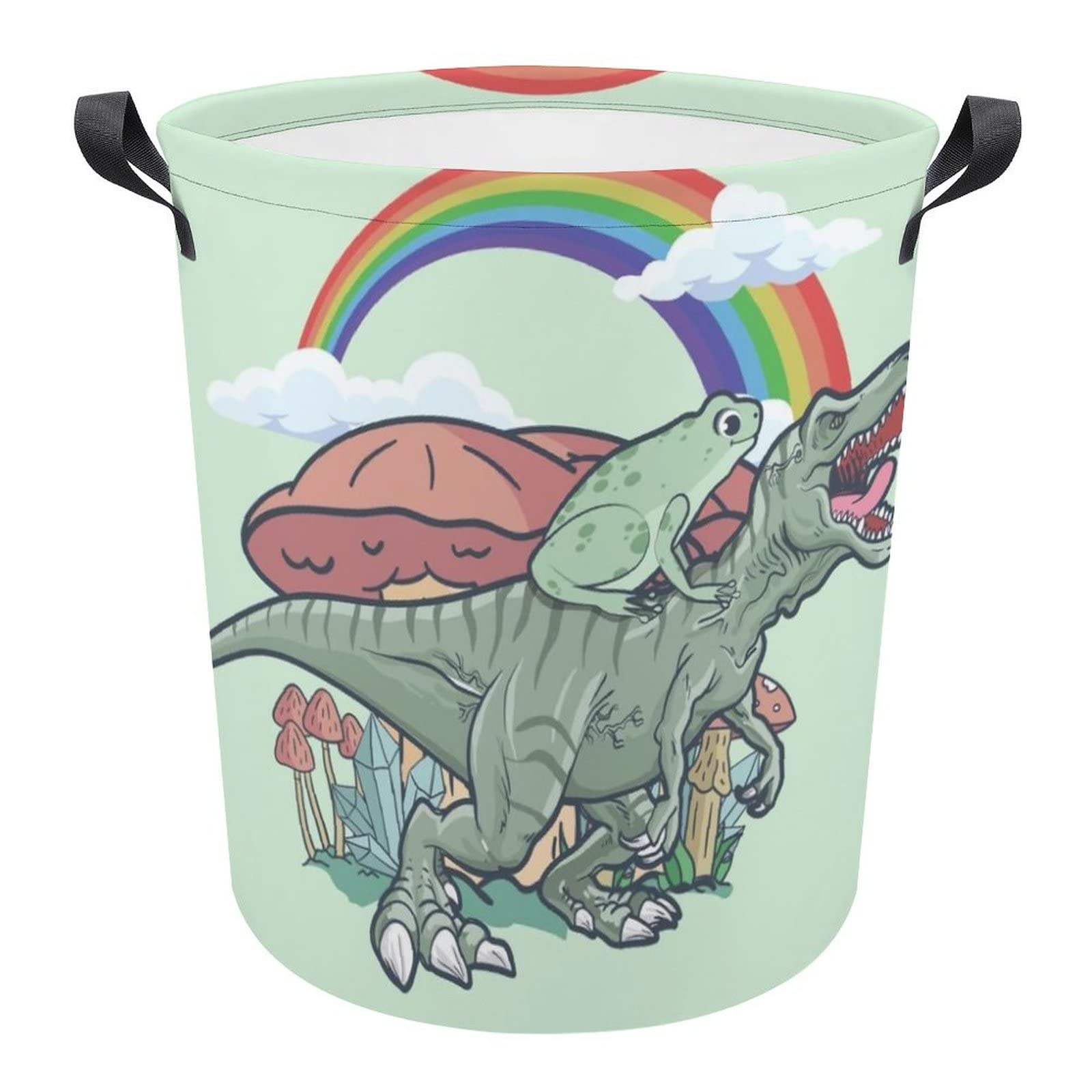 Foldable Laundry Basket with Handles - Durable Toy Storage Organizer for Clothes, Bedroom & Dorm Room Essentials - Cute Frog Design Hamper for Kids Room Decor & Home Organization (Perfect for Laundry, Toys, and Nursery Storage)