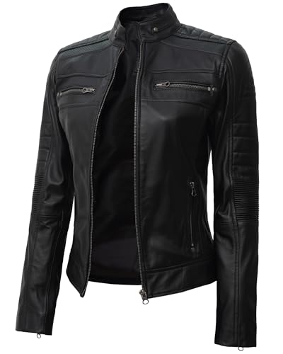 Café Racer Leather Jacket - Black
