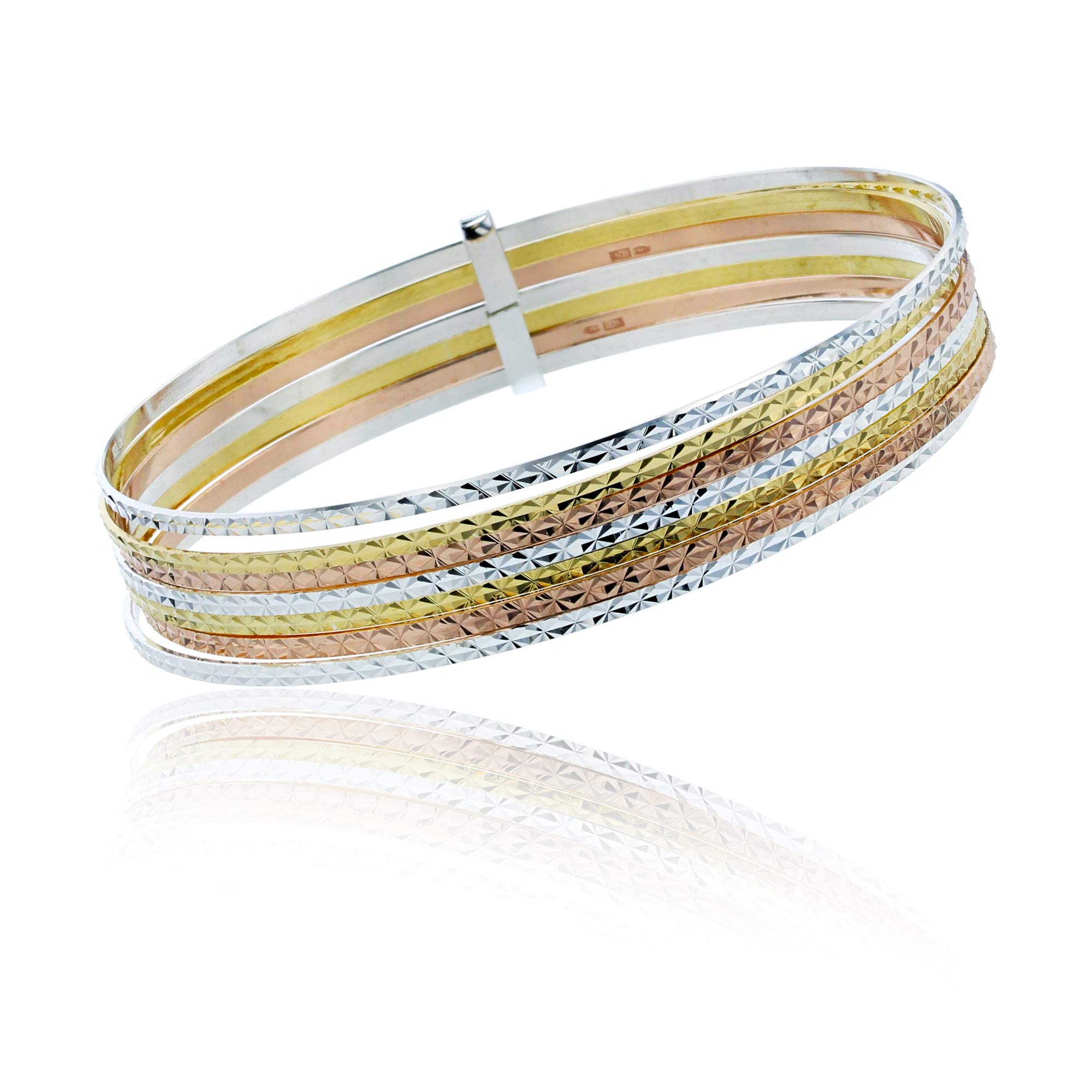 Sterling Silver Tricolor 8.5