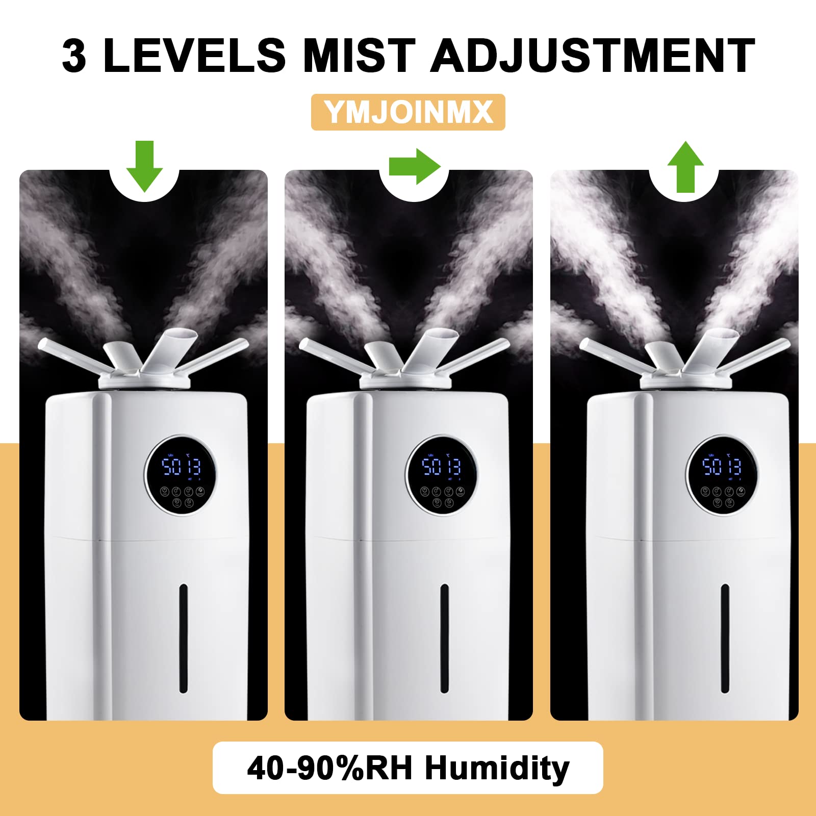 Commercial Industrial Humidifier - 5.5 Gallon Whole House Humidifier with Top Fill, 2000ml/h Mist Output for Large Greenhouses & Plant Rooms (110V) - Perfect for Hydroponics, Grow Tents, and Indoor Agriculture