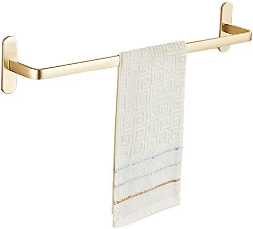 Wall Mounted Aluminum Towel Rack - Single Rod & Double Bar Bathroom Organizer for Kitchen & Bath Space Saving (Gold, 60cm) - Perfect for Small Bathrooms, Kitchens & Laundry Rooms