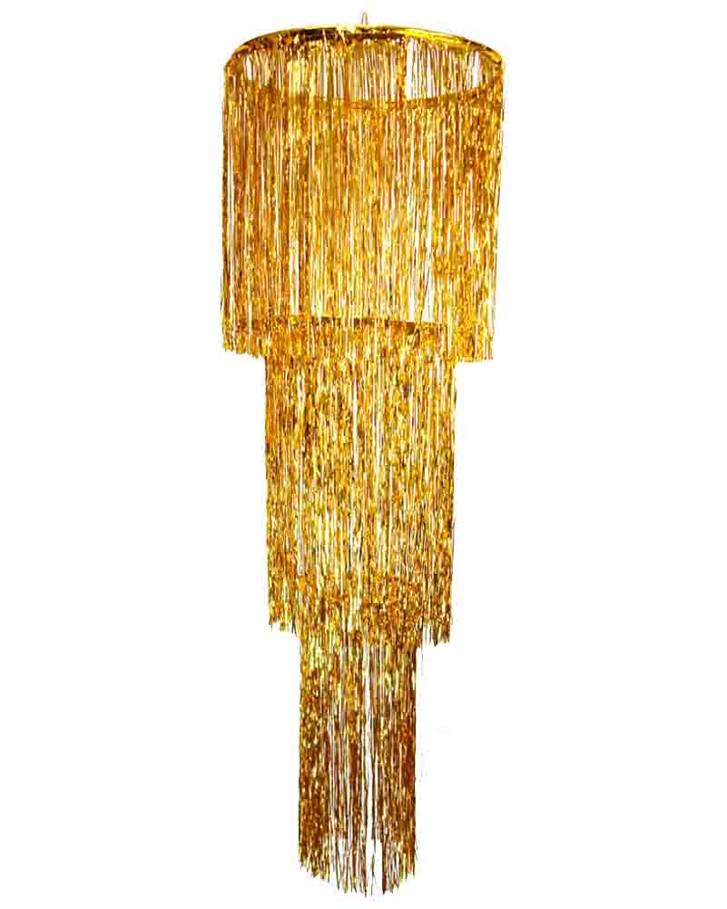 20s Gold Shimmering 3 Tier Chandelier - Vintage Crystal Ceiling Light Fixture for Dining Room, Bedroom & Living Room Decor - Elegant Lighting for Weddings & Special Events