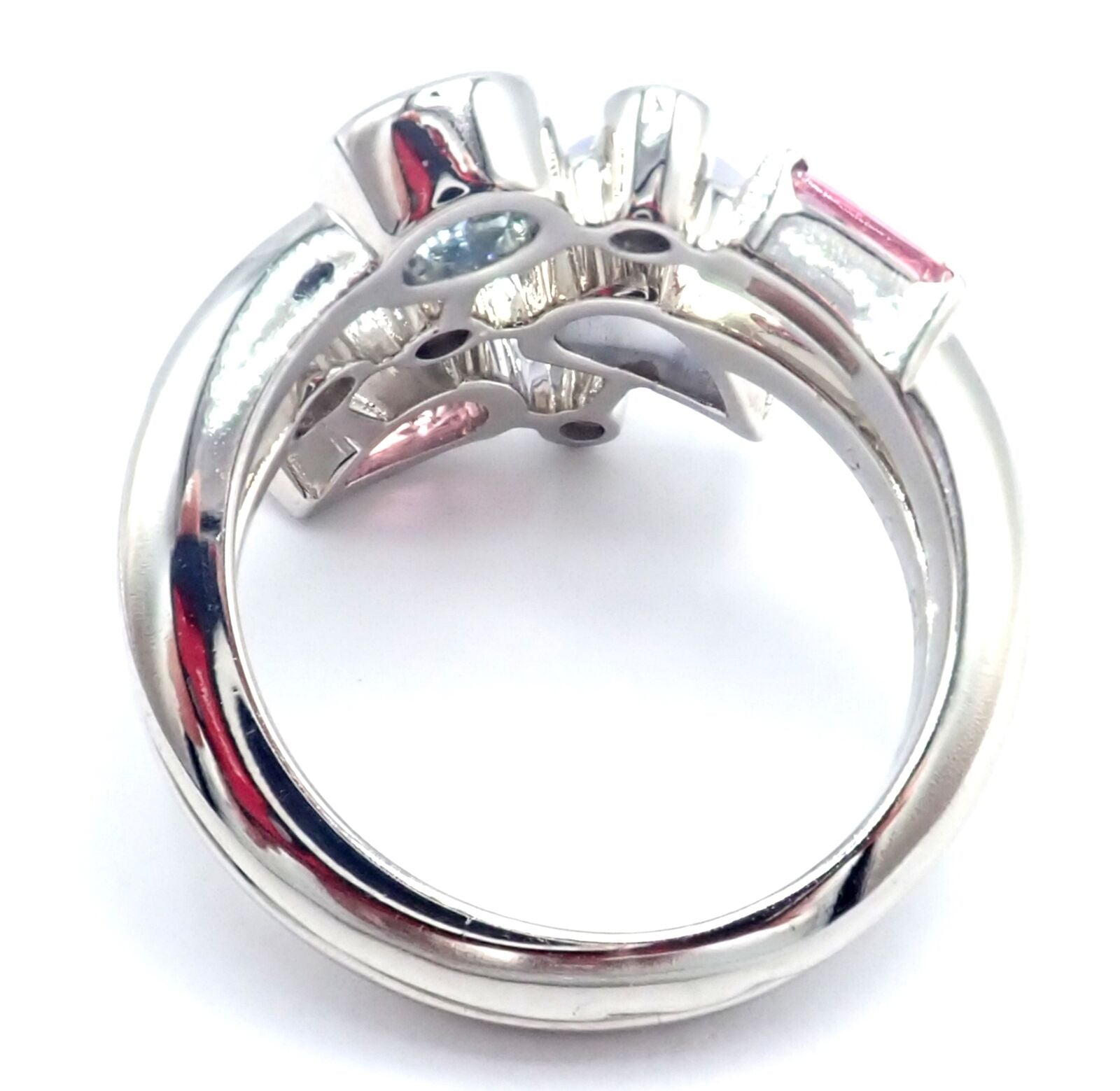 Authentic Cartier Meli Melo Platinum Ring with Chalcedony, Tourmaline, Garnet & Diamonds | Luxury Jewelry for Weddings, Anniversaries & Special Occasions