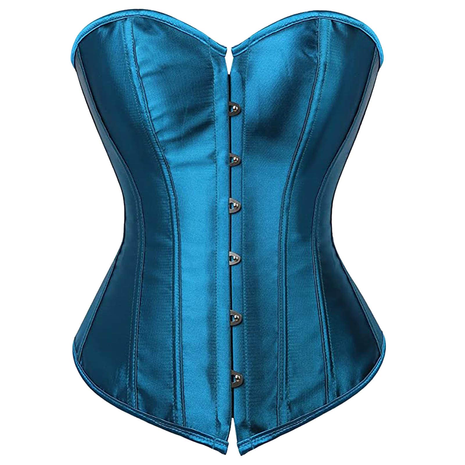 Plus Size Corset Tops for Women - Satin Lace Waist Cincher Bustier Shapewear | Overbust Corsets for Curvy Women | Perfect for Evening Dresses, Wedding, Burlesque & Special Occasions