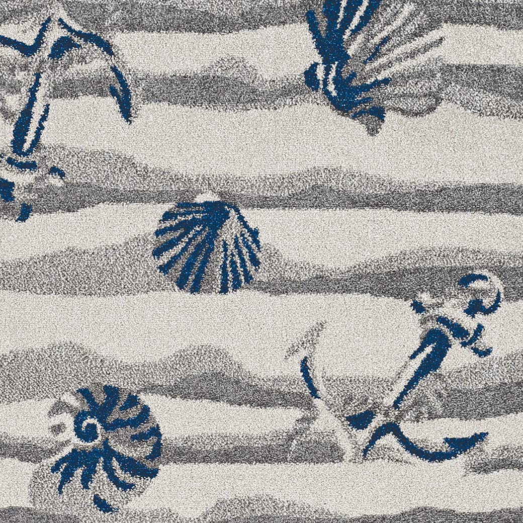 KAS Rugs Lucia Ivory Seashore 6'7 x 9'6 Indoor/Outdoor Area Rug - Soft Coastal Design for Living Room, Patio & Beach House Decor