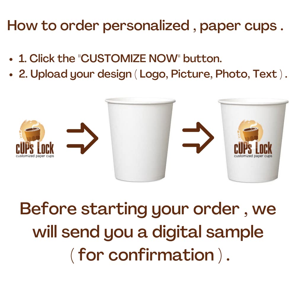 **Cupslock 8oz Disposable Coffee Cups - 500 Pack | Eco-Friendly Paper Cups for Hot & Cold Drinks | Custom Logo Printing for Cafes, Offices & Events | Durable & Leak-Proof for Daily Use**