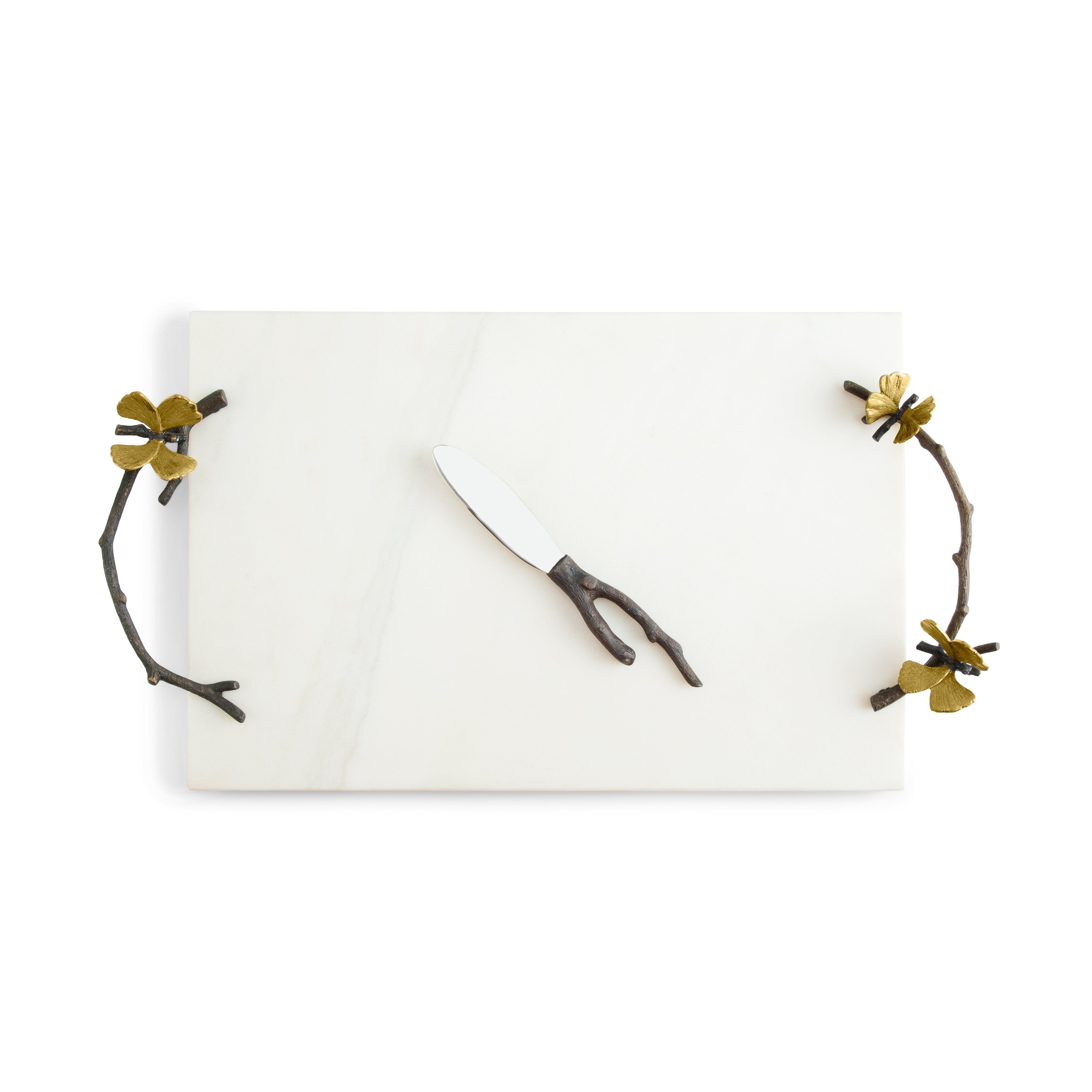 Butterfly Ginkgo Cheese Board with Knife Set - Elegant Wooden Charcuterie Serving Tray for Wine Parties, Picnics & Home Entertaining