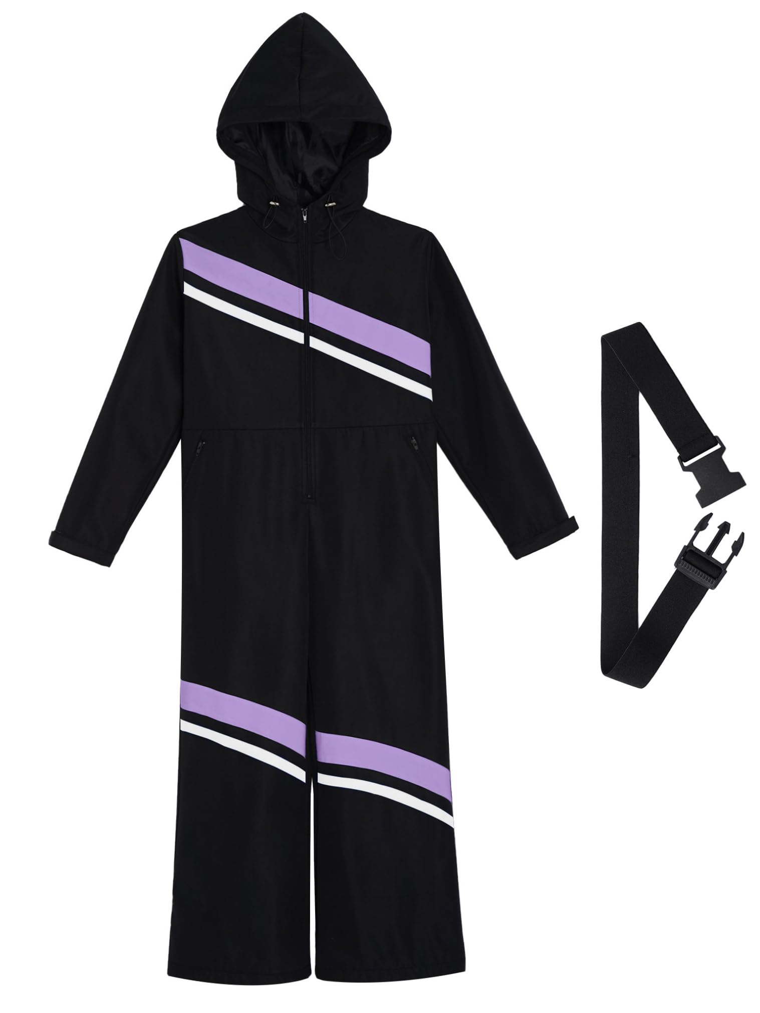 JEATHA Kids Waterproof Ski Jumpsuit - Hooded One-Piece Snowsuit with Belt for Boys & Girls | Winter Skiing, Snowboarding & Outdoor Play