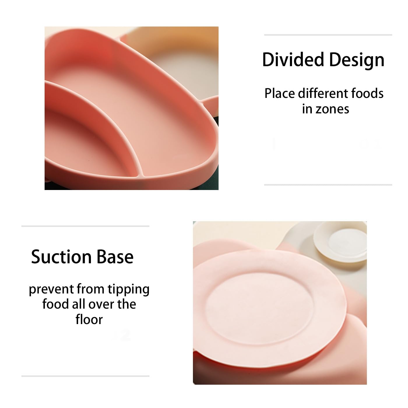 Non-Slip Silicone Suction Plate & Utensil Set for Babies - BPA-Free Toddler Feeding Bowl with Spoon & Fork | Mushroom Design Baby Essentials for Highchair, Travel & Mess-Free Mealtime (Pink)