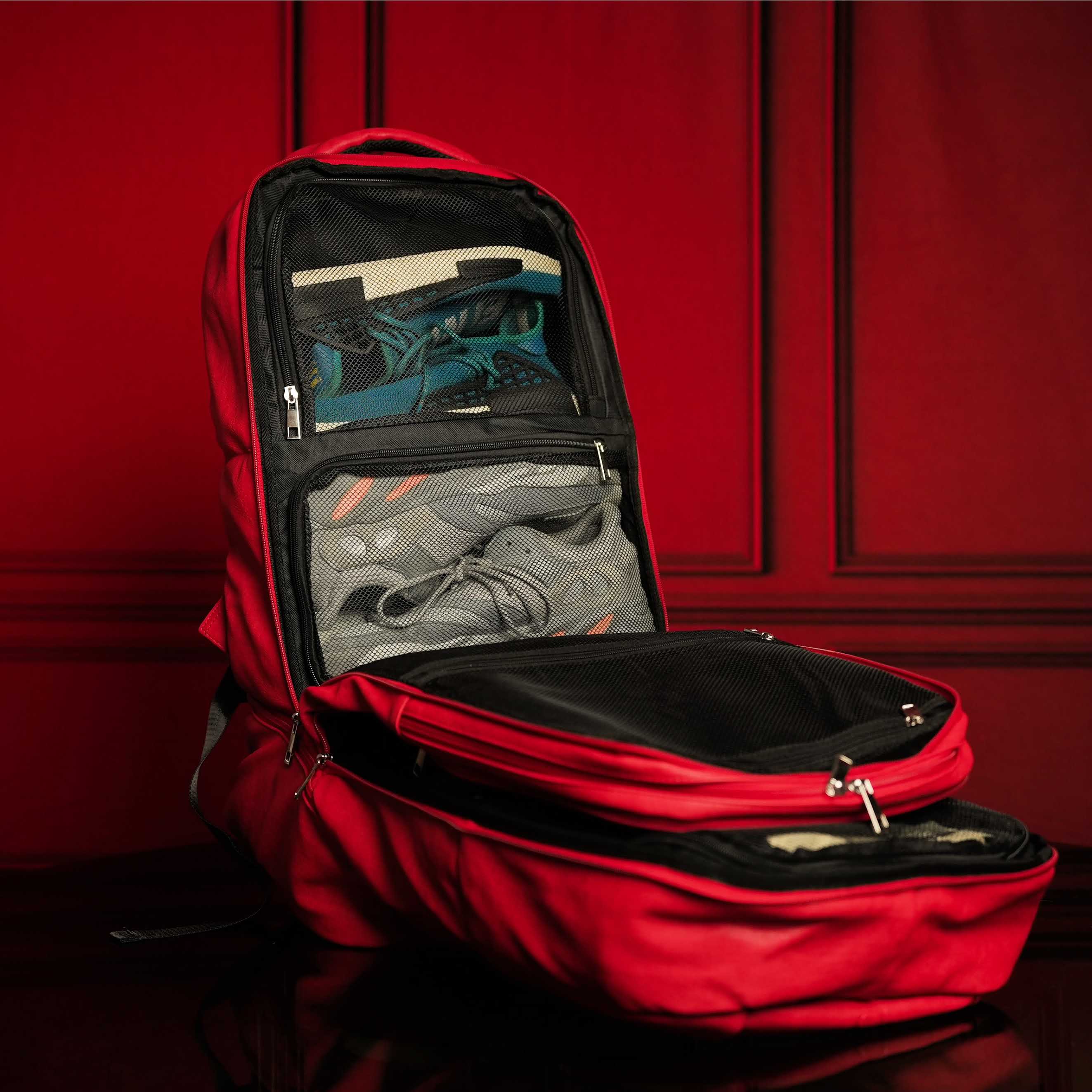 Premium Red Leather Shoe Bag for Size 17 - XL Design with Patent Protection - Perfect for Travel, Storage & Sneaker Collection Organization