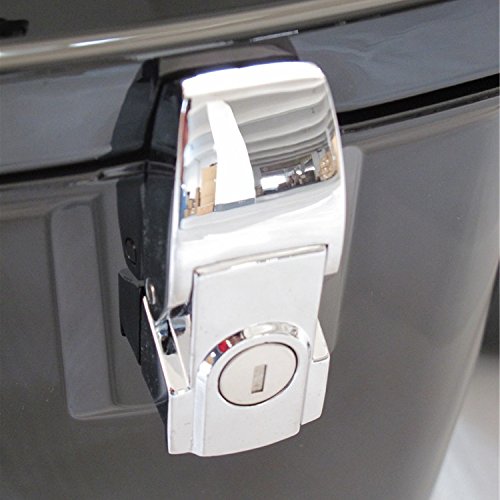 Vivid Black Large Hard Saddlebag Trunk with Mounting Brackets for Harley-Davidson Dyna, Honda, Suzuki, Kawasaki & Yamaha Cruiser Motorcycles - Perfect for Long Rides & Road Trips